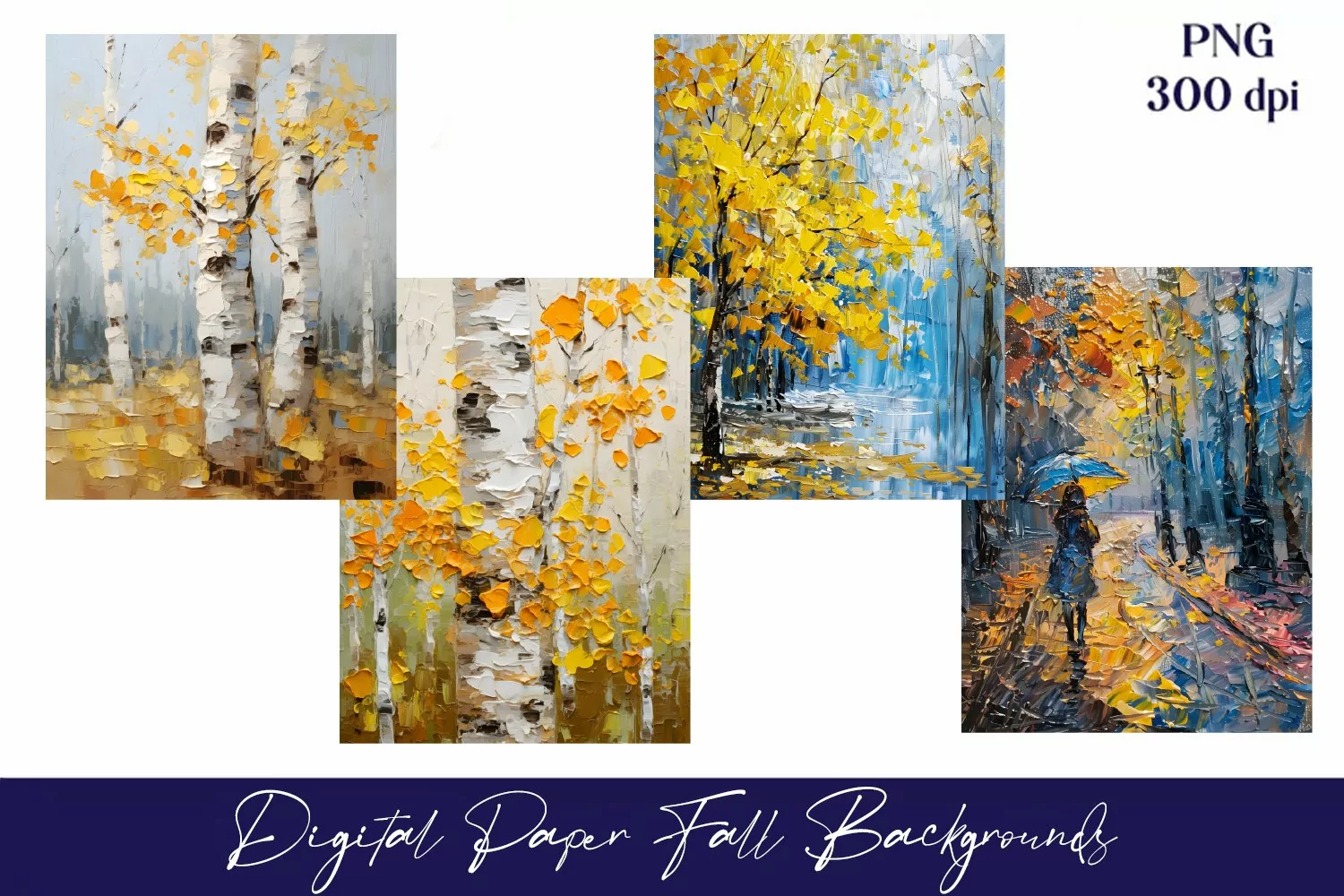 Autumn landscape watercolor painting Art collection product image 1