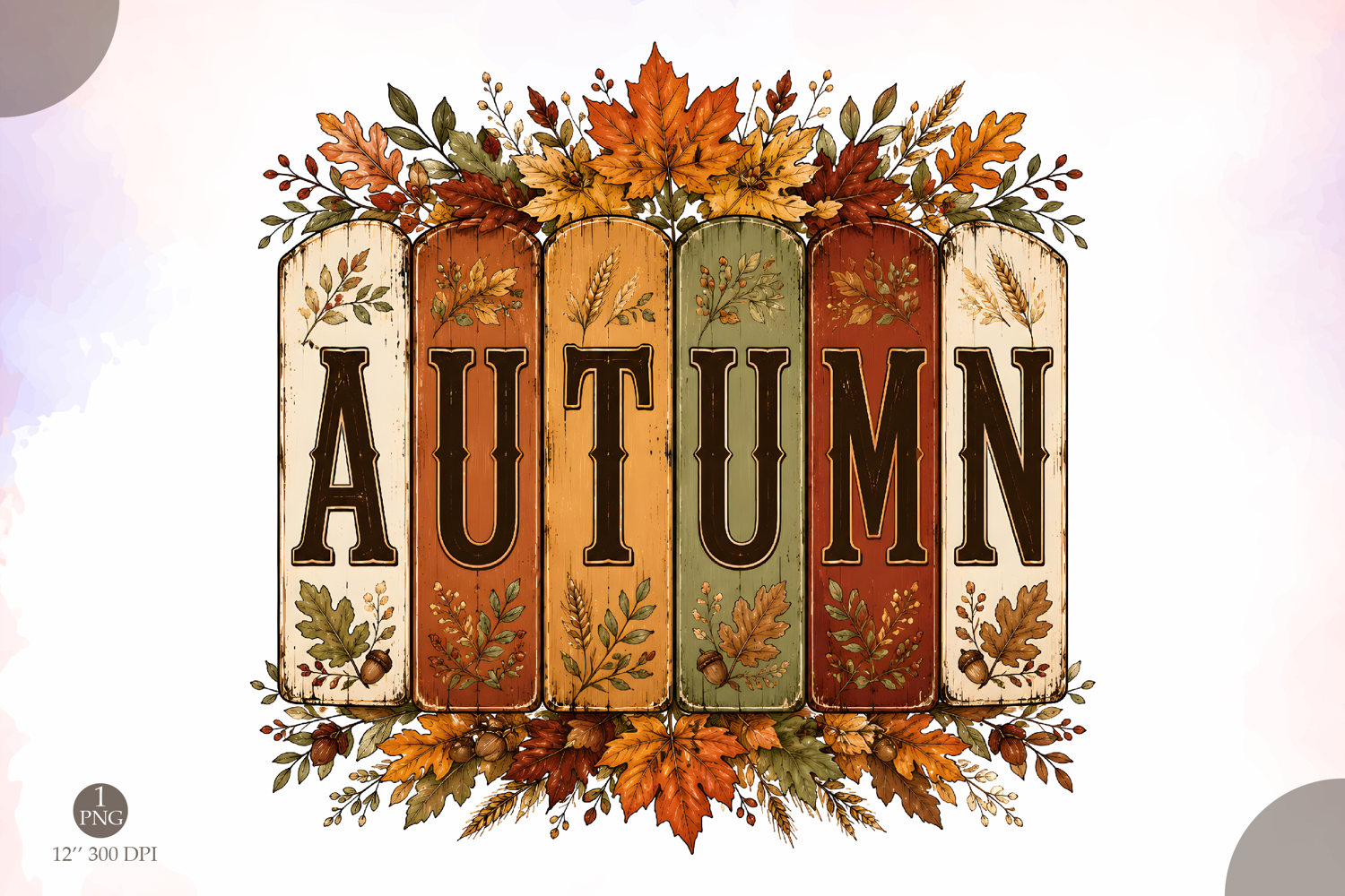 Autumn PNG,Vintage Fall Sublimation Shirt Design product image 1