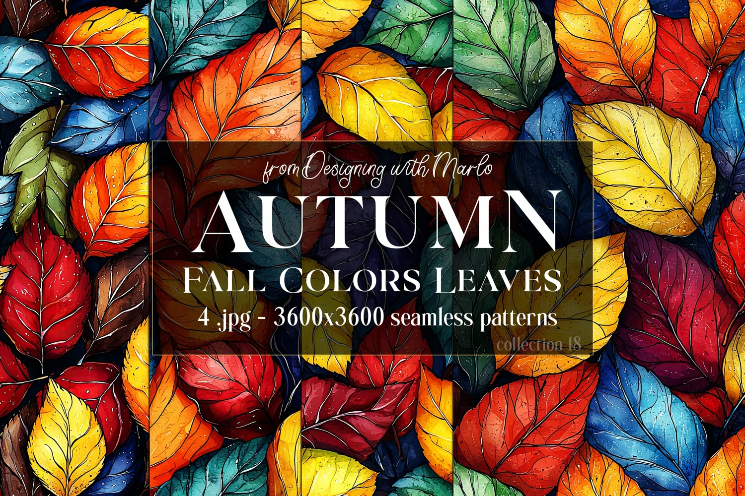 Autumn Patterns, Fall Season Patterns, Fall Colors Leaves 18 product image 1