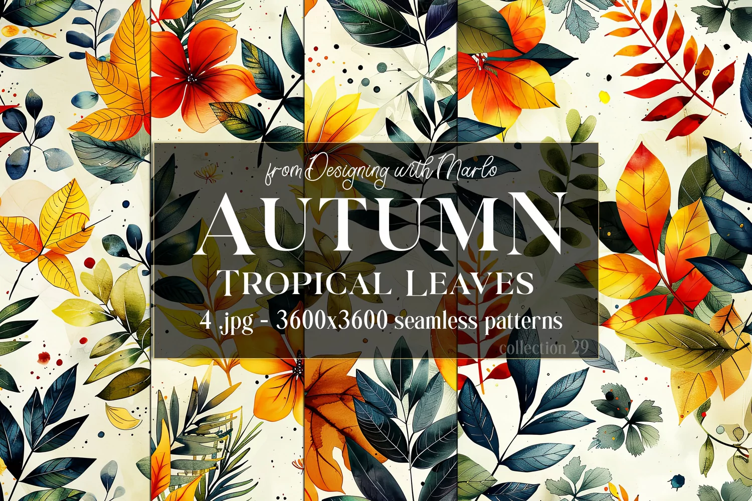 Autumn Patterns, Fall Season Patterns, Fall Colors Tropical product image 1