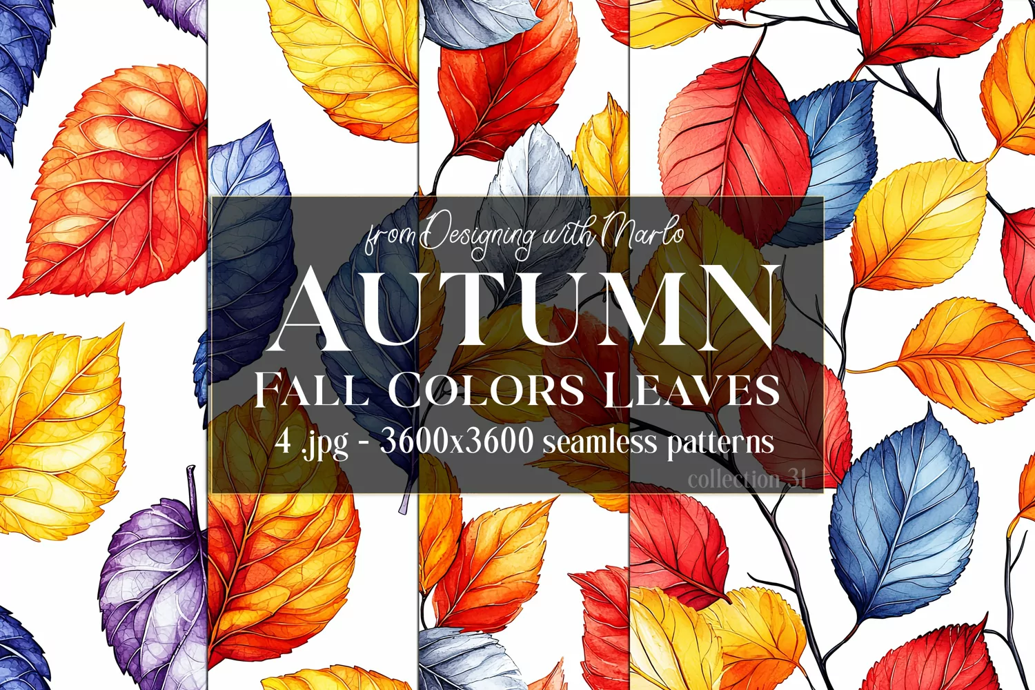 Autumn Patterns, Fall Season Patterns, Fall Colors Leaves 31 product image 1