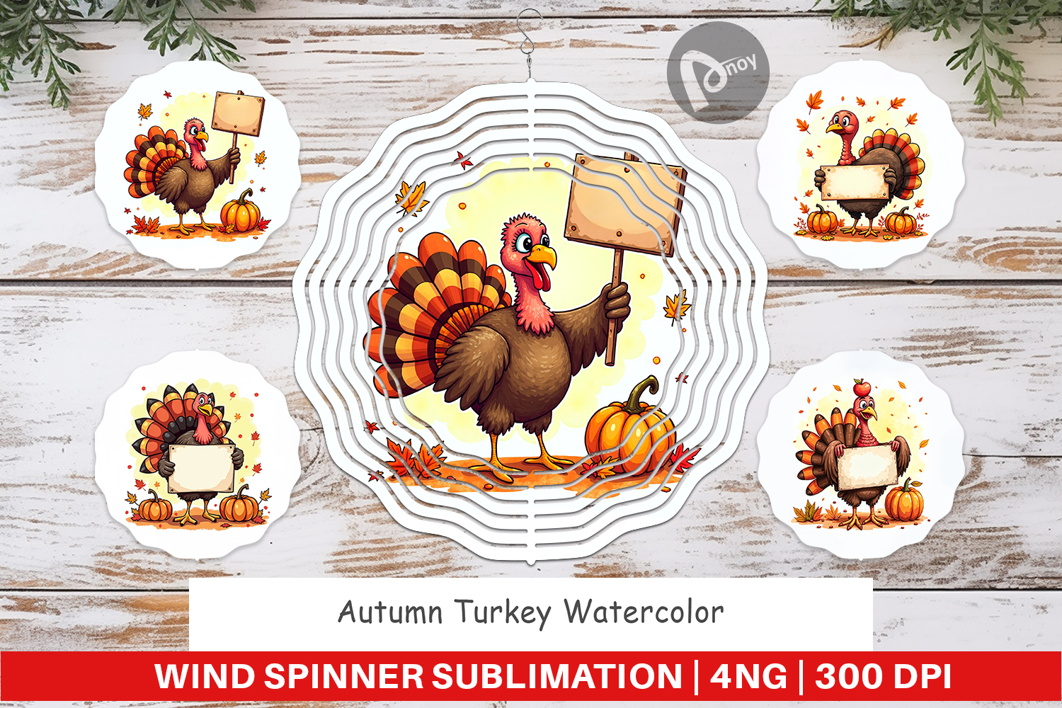 Autumn Turkey Wind Spinner product image 1