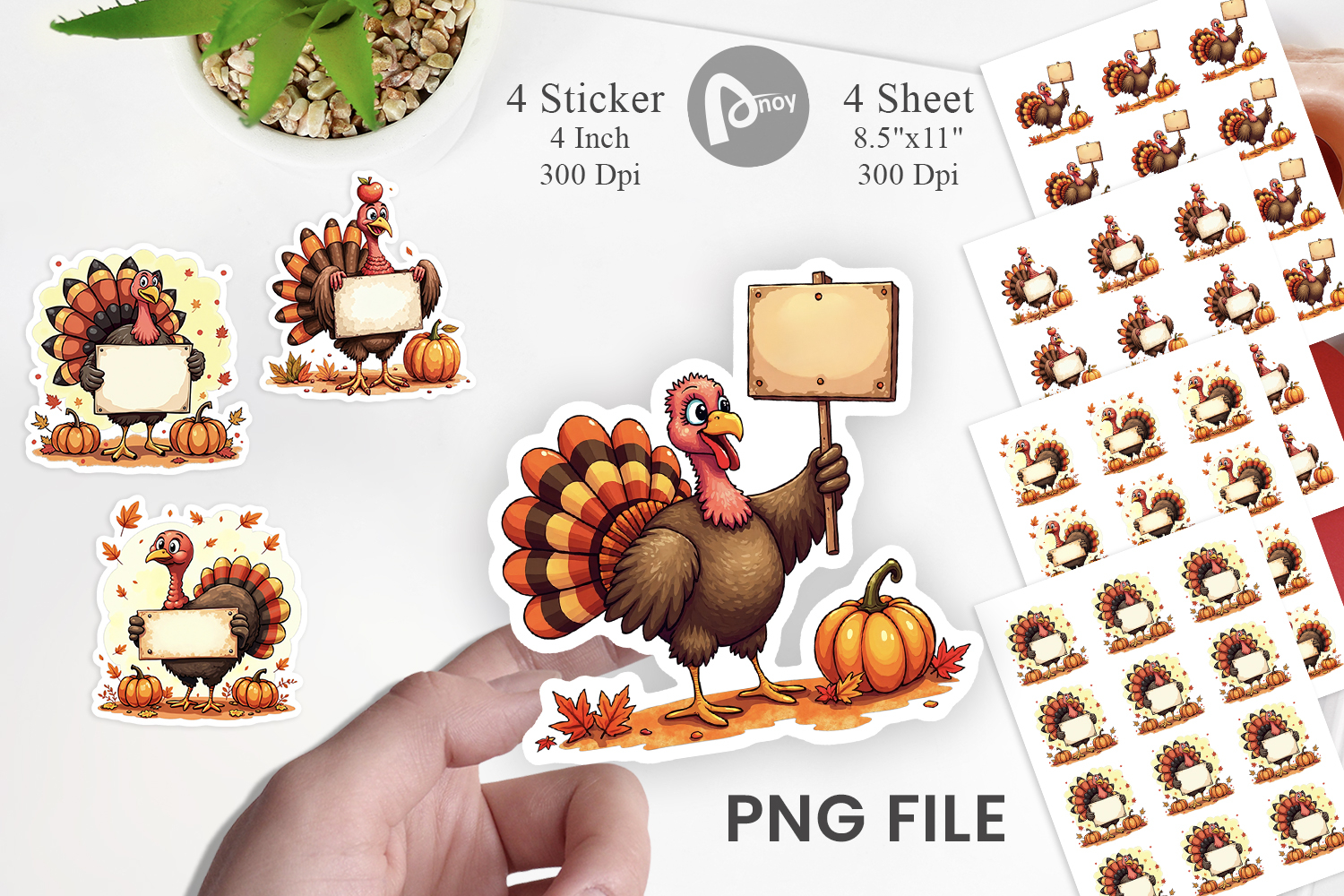 Autumn Turkey Sticker product image 1