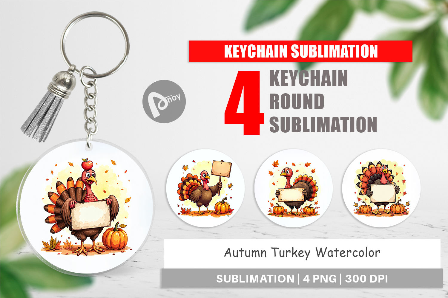 Autumn Turkey Keychain product image 1