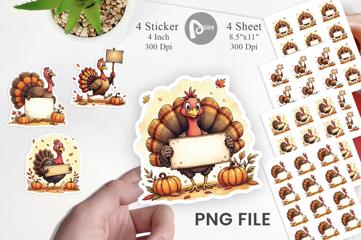 Autumn Turkey Sticker product image 1