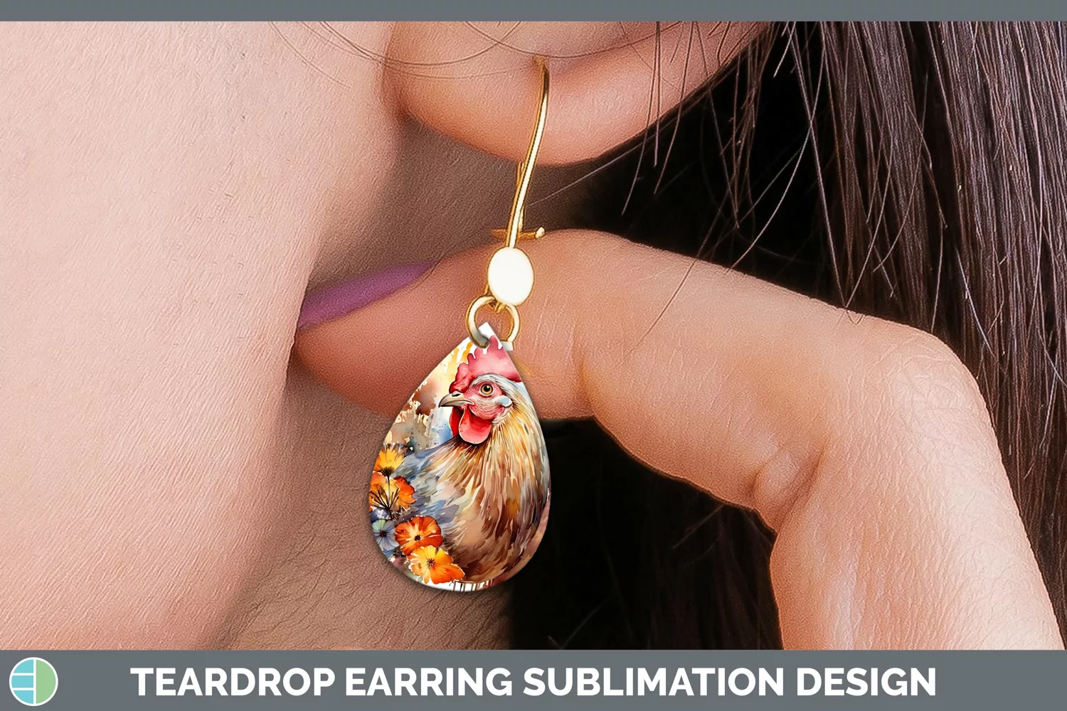 GorgeousAutumn Watercolor Teardrop Earrings design.