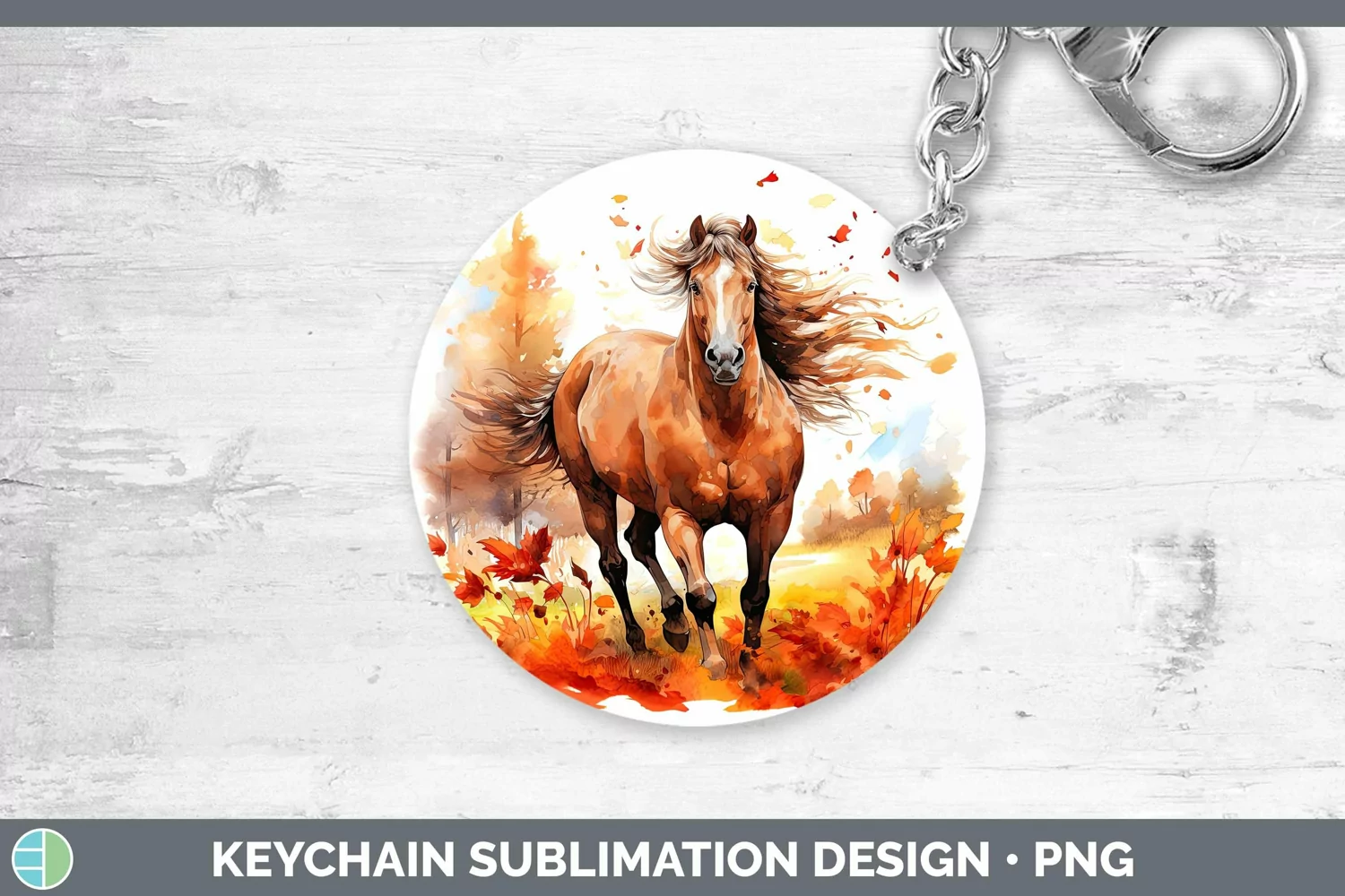 GorgeousAutumn Watercolor Keychain design.