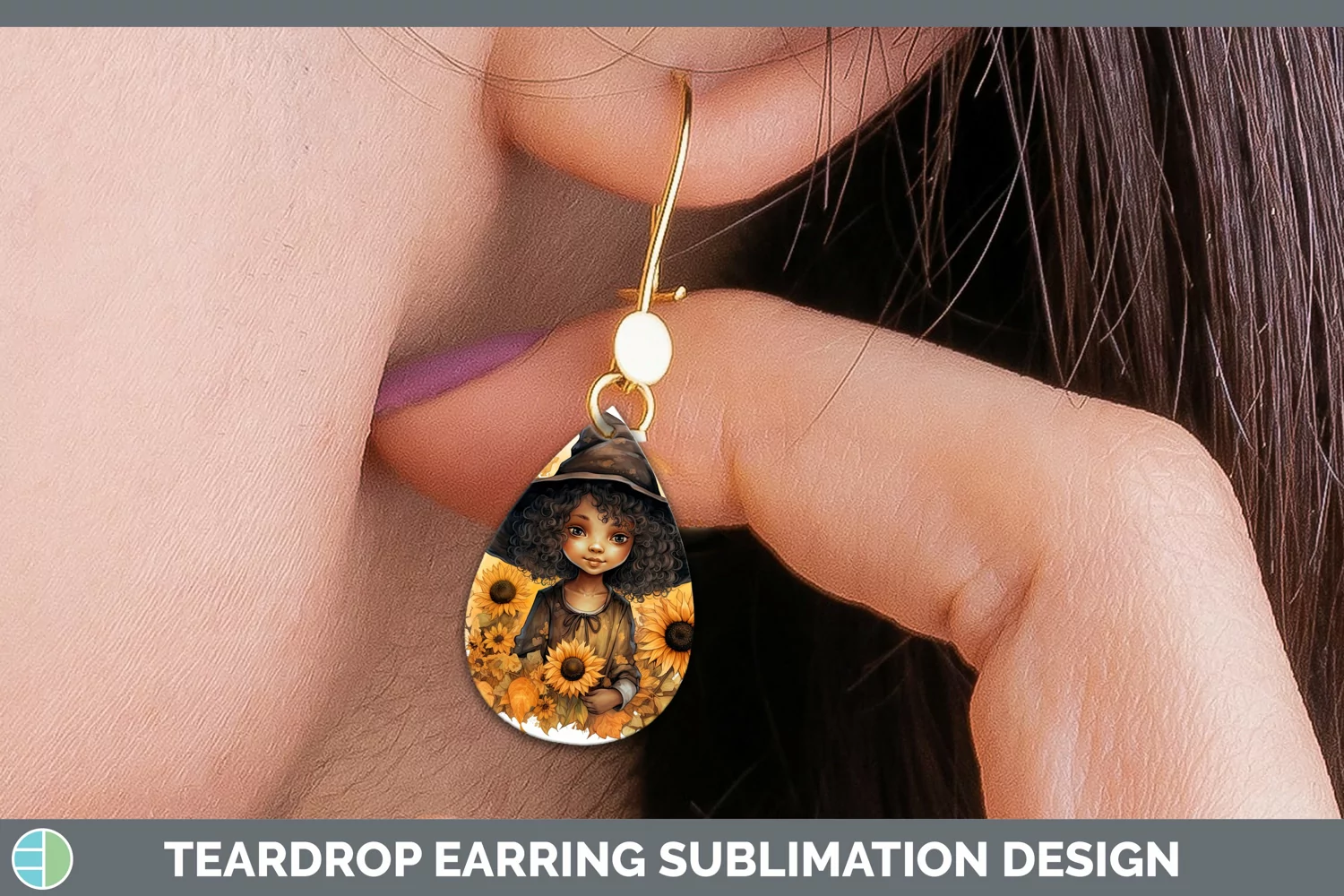 GorgeousAutumn Watercolor Teardrop Earrings design.