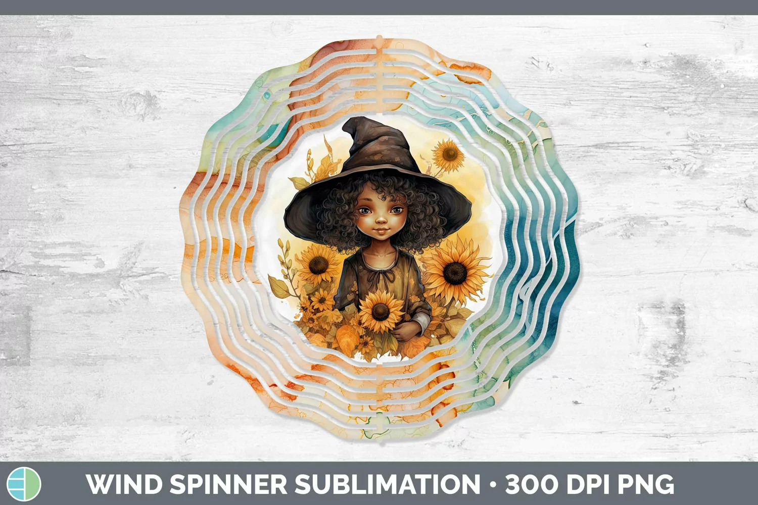 GorgeousAutumn Watercolor Wind Spinner design.