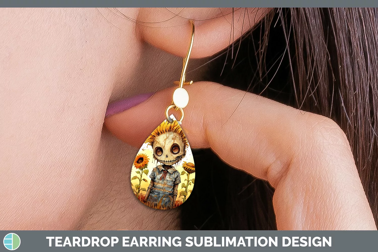 GorgeousAutumn Watercolor Teardrop Earrings design.