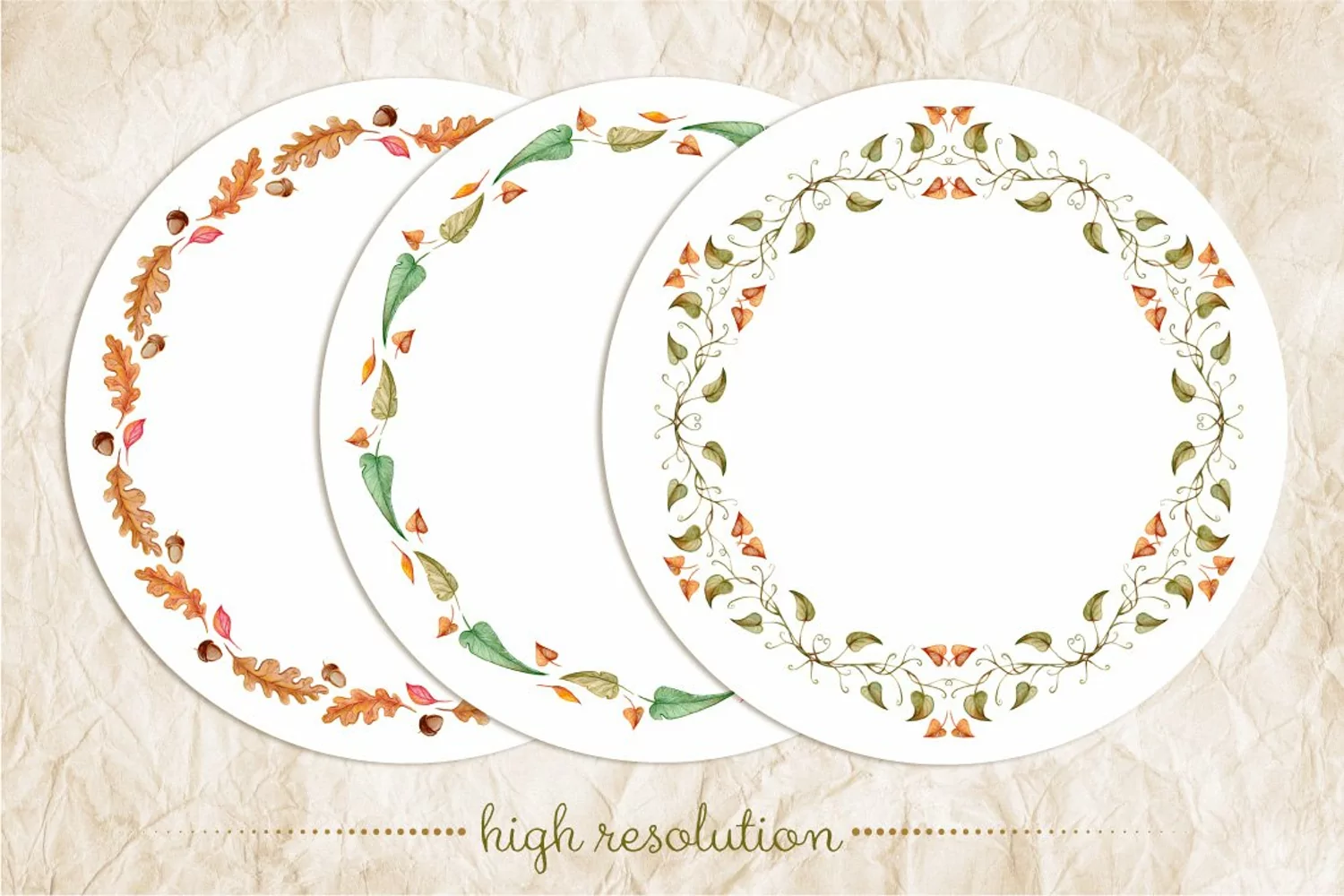 Watercolour autumn frames PNG product image 1
