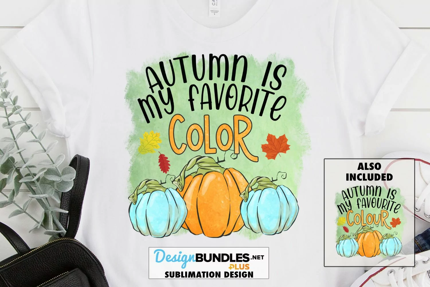 Colored Pumpkins Autumn Is My Favorite Color Sublimation PNG product image 1