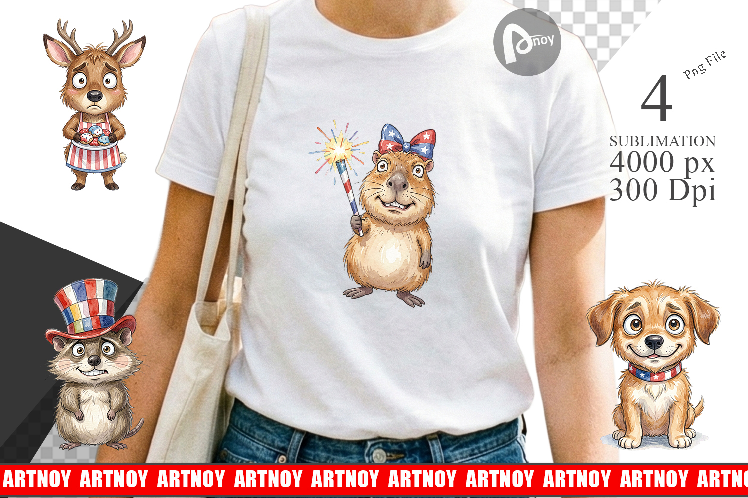 Awkward Patriotic Animals Sublimation product image 1