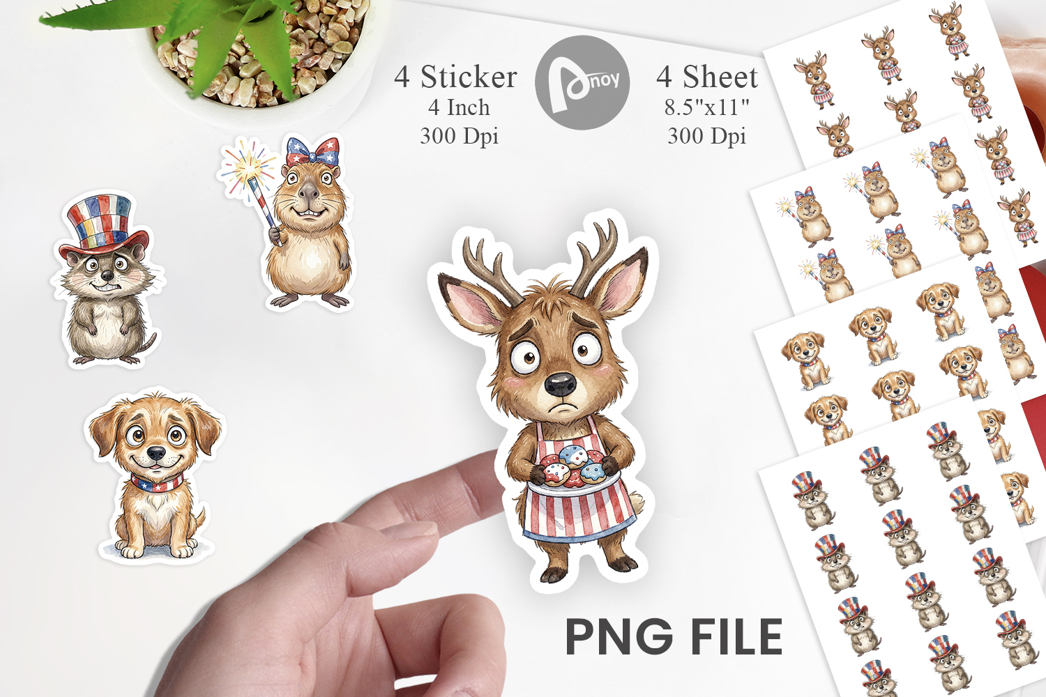 Awkward Patriotic Animals Sticker product image 1