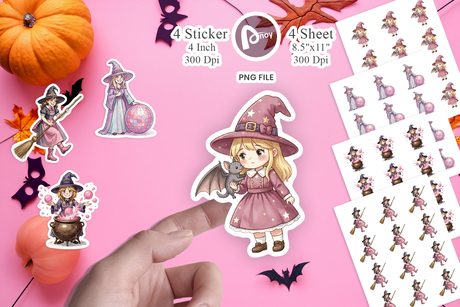 Awkward Pink Witch Sticker product image 1