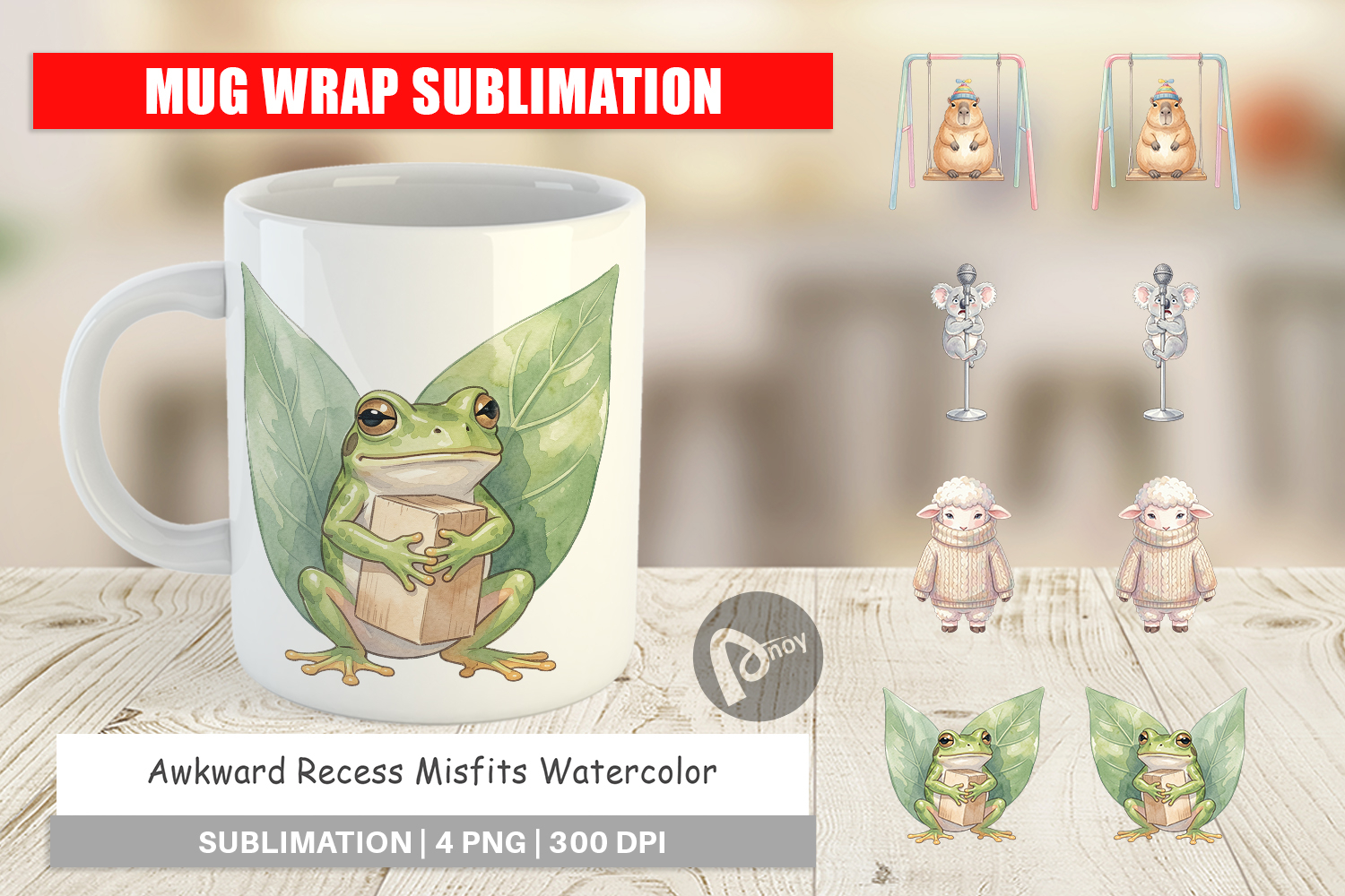 Awkward Recess Misfits Mug Wrap product image 1