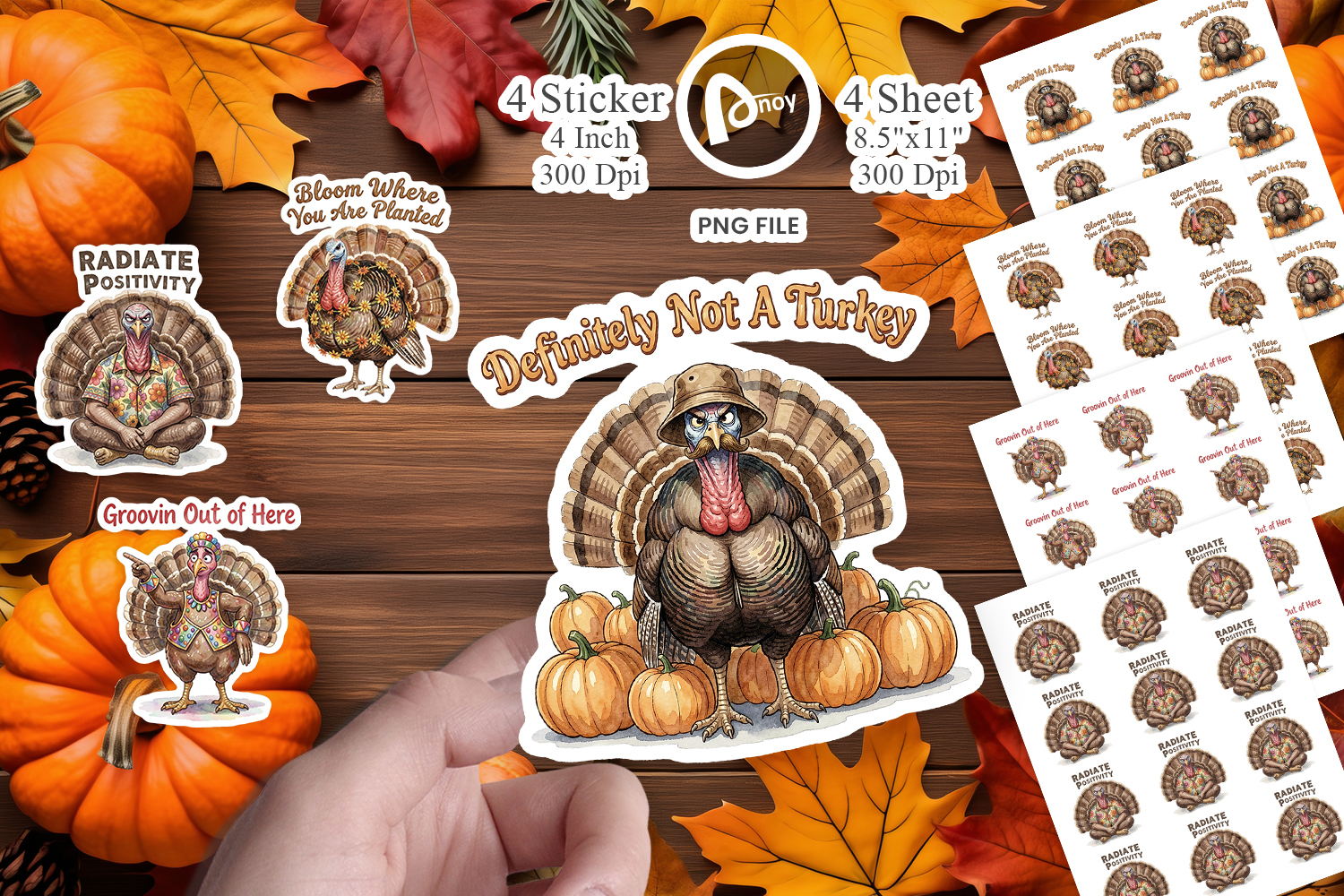 Awkward Turkey Retro Sticker product image 1