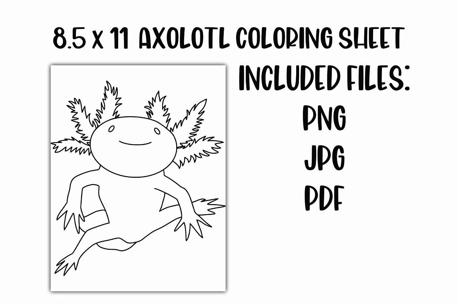 Axolotl Coloring Sheet product image 1