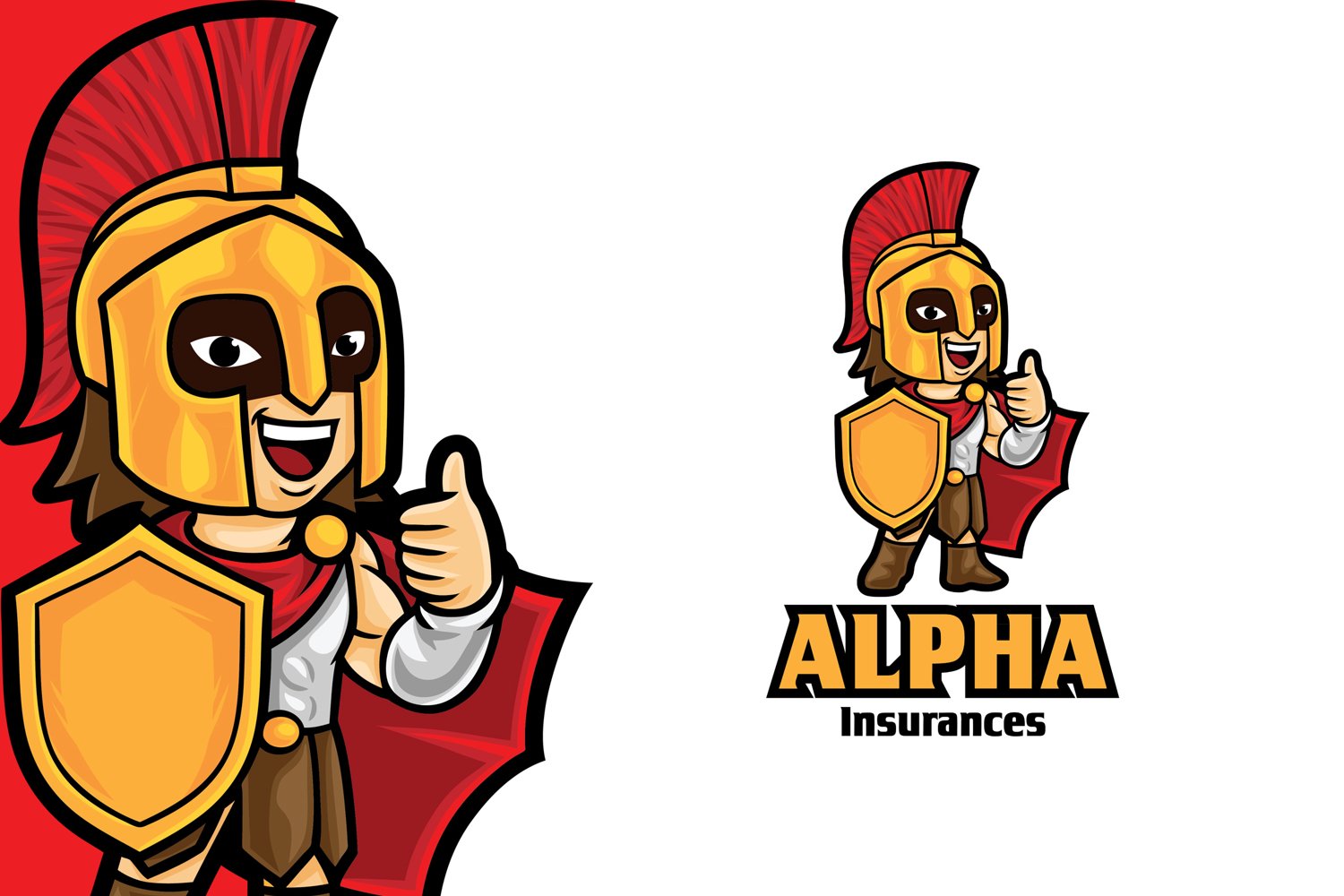 Warrior Insurance Mascot Logo Template (944587) Logos