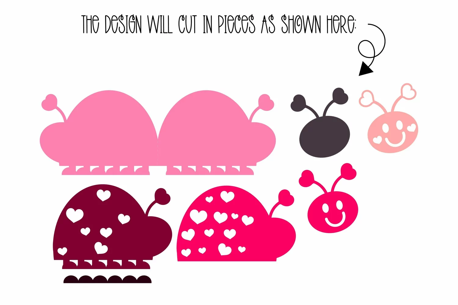 Love bug, Ladybird card design SVG / DXF / EPS files product image 1