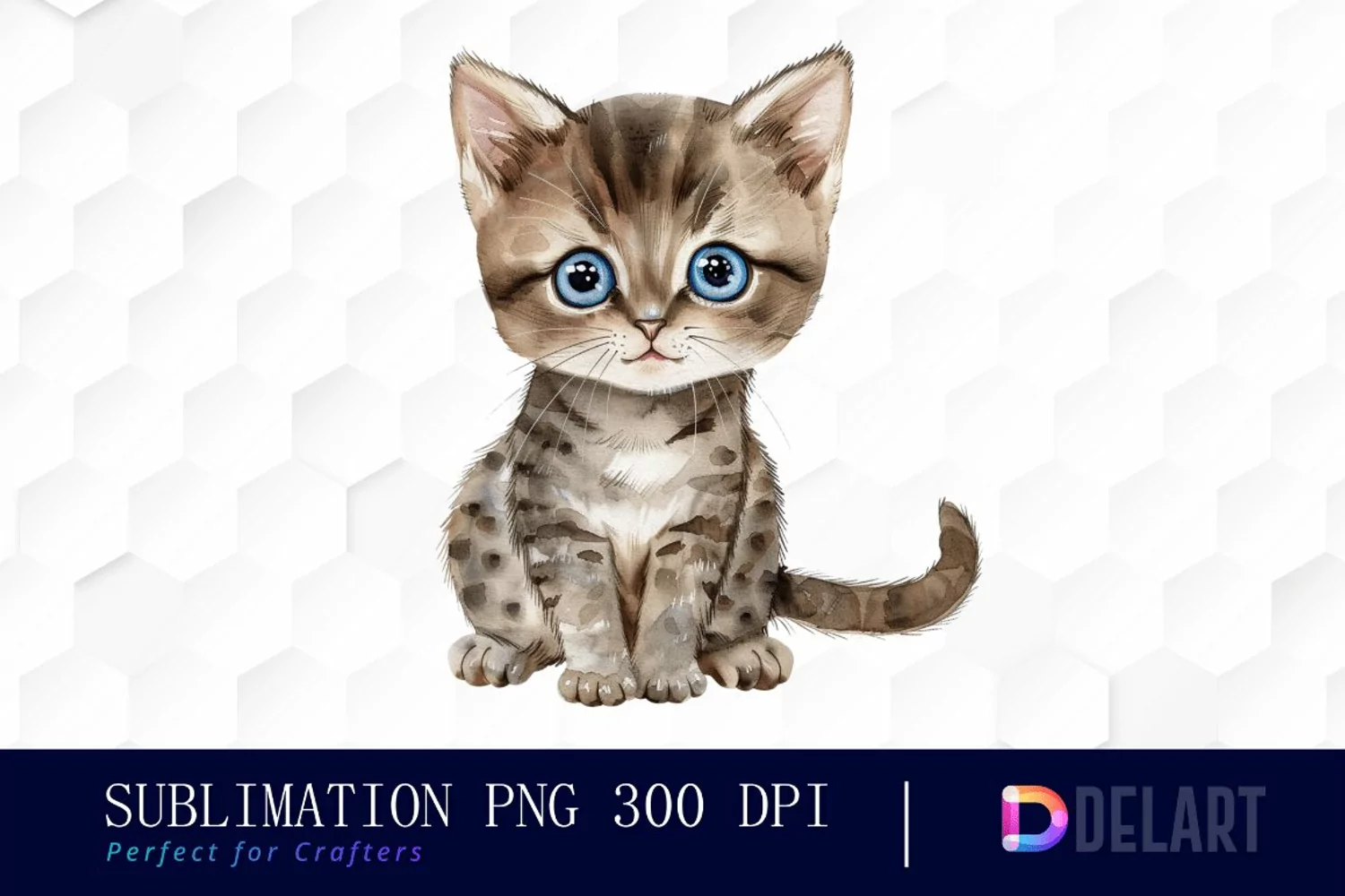 Baby Cat Watercolor Clipart product image 1