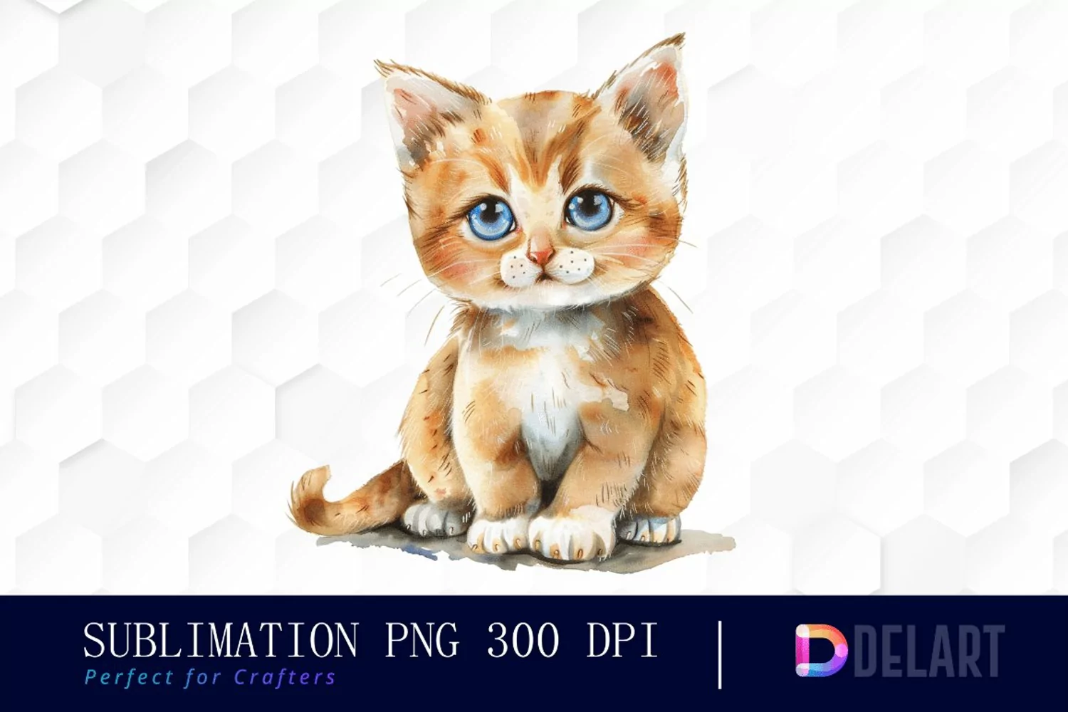 Baby Cat Watercolor Clipart product image 1