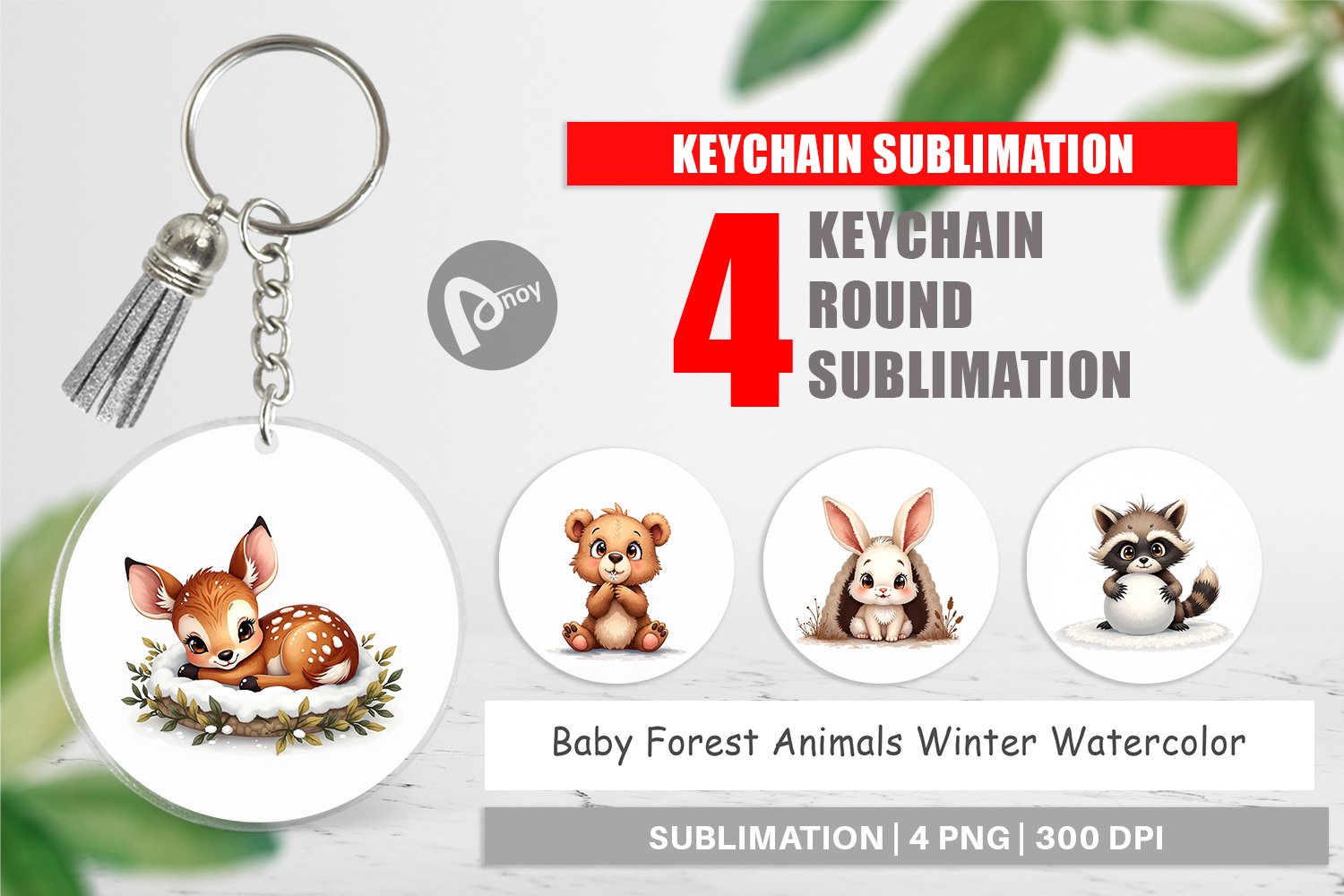 Baby Forest Animals Winter Keychain product image 1