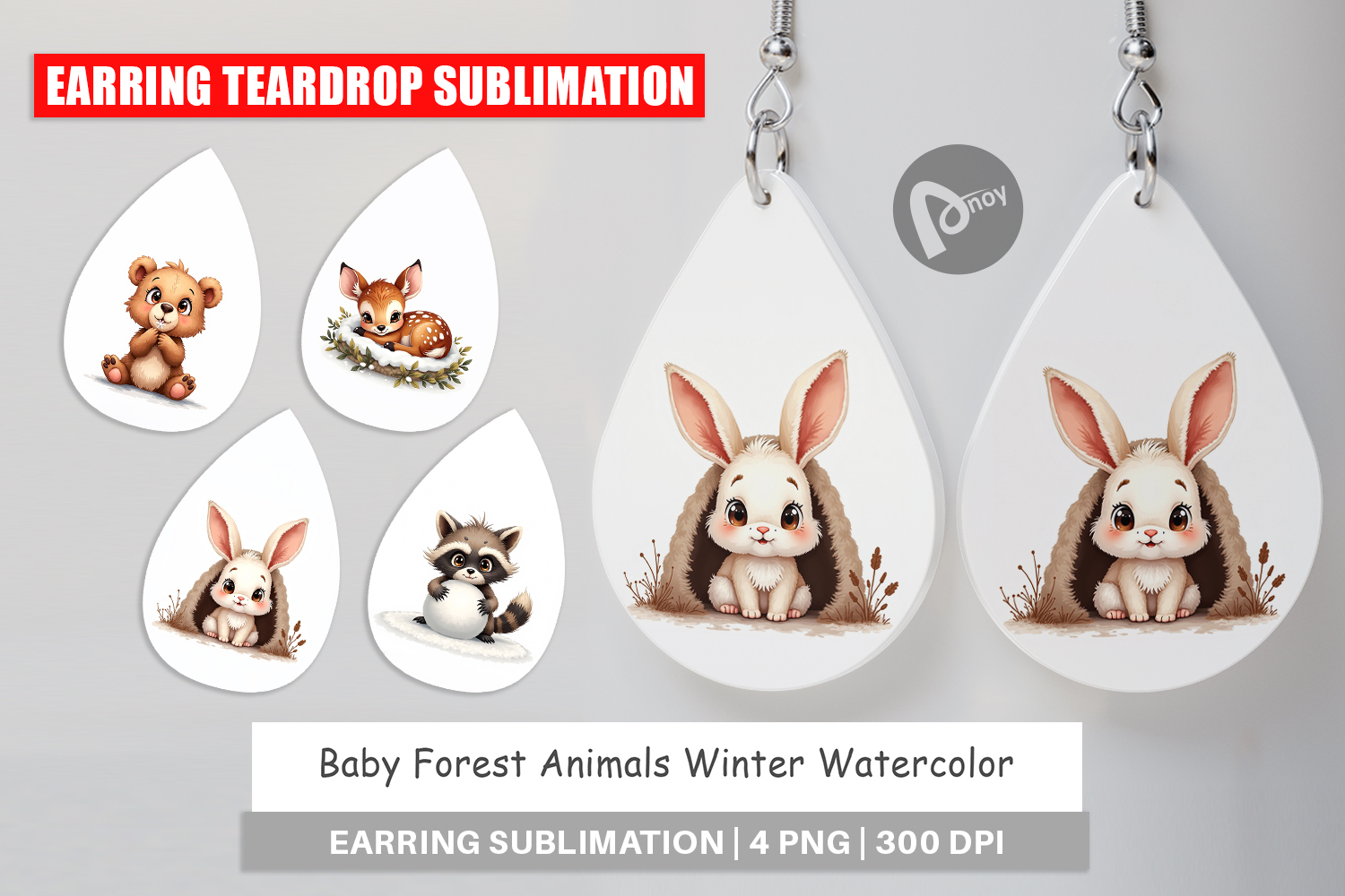 Baby Forest Animals Winter Earring product image 1