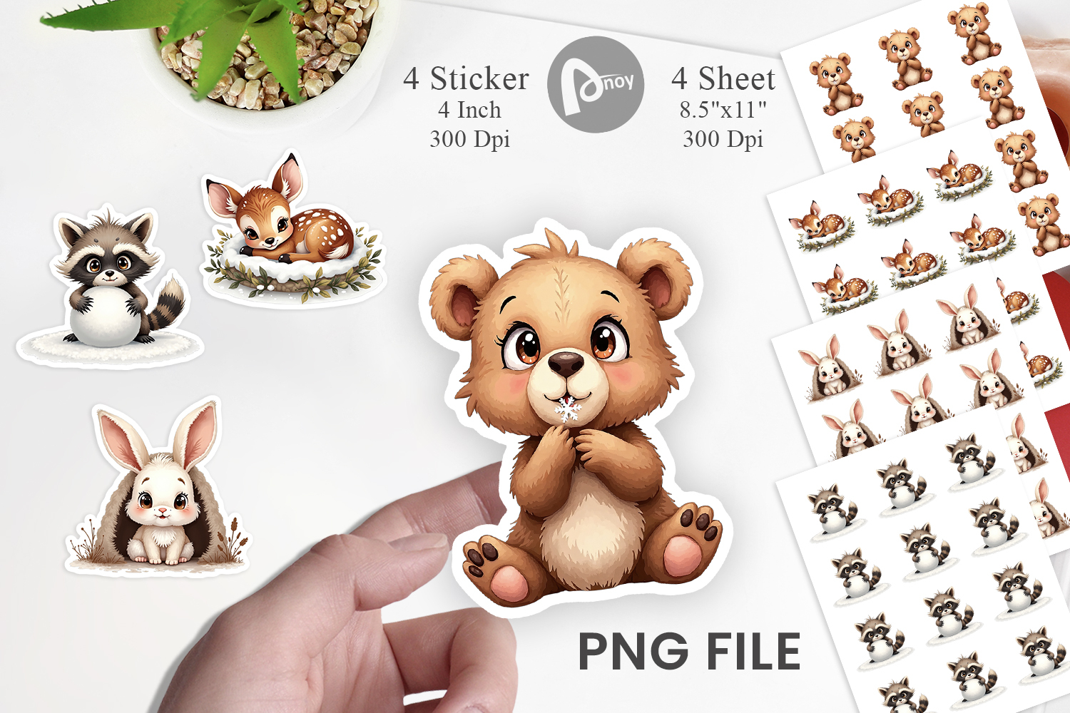Baby Forest Animals Winter Sticker product image 1