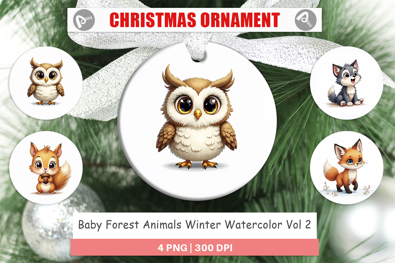 Baby Forest Animals Winter Ornament product image 1