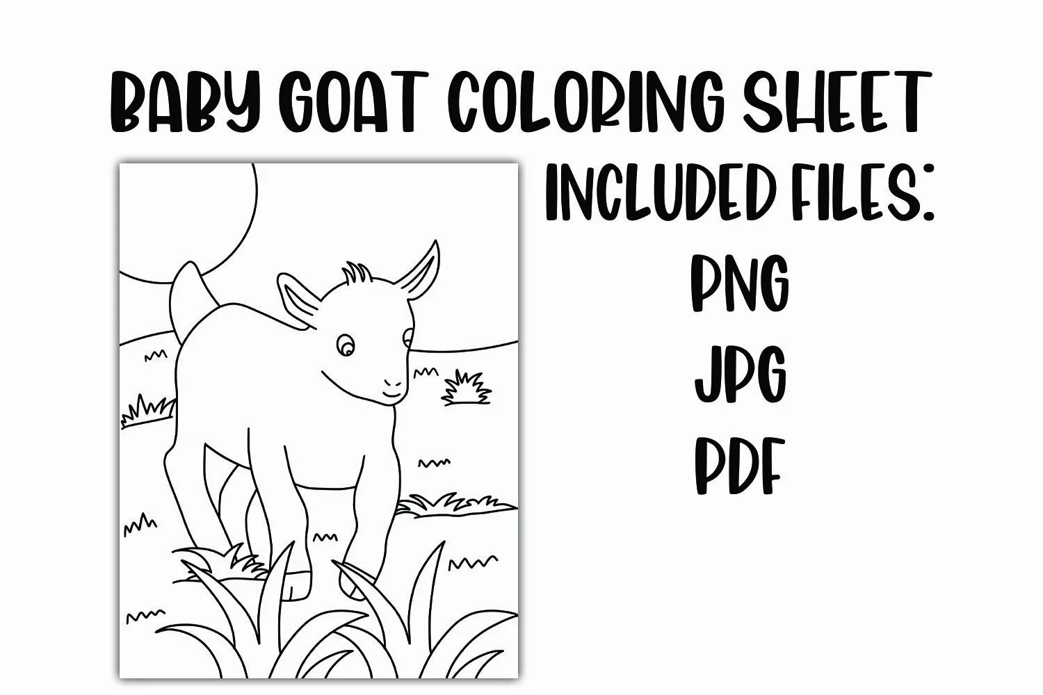 Baby Goat Coloring Sheet for Kids product image 1