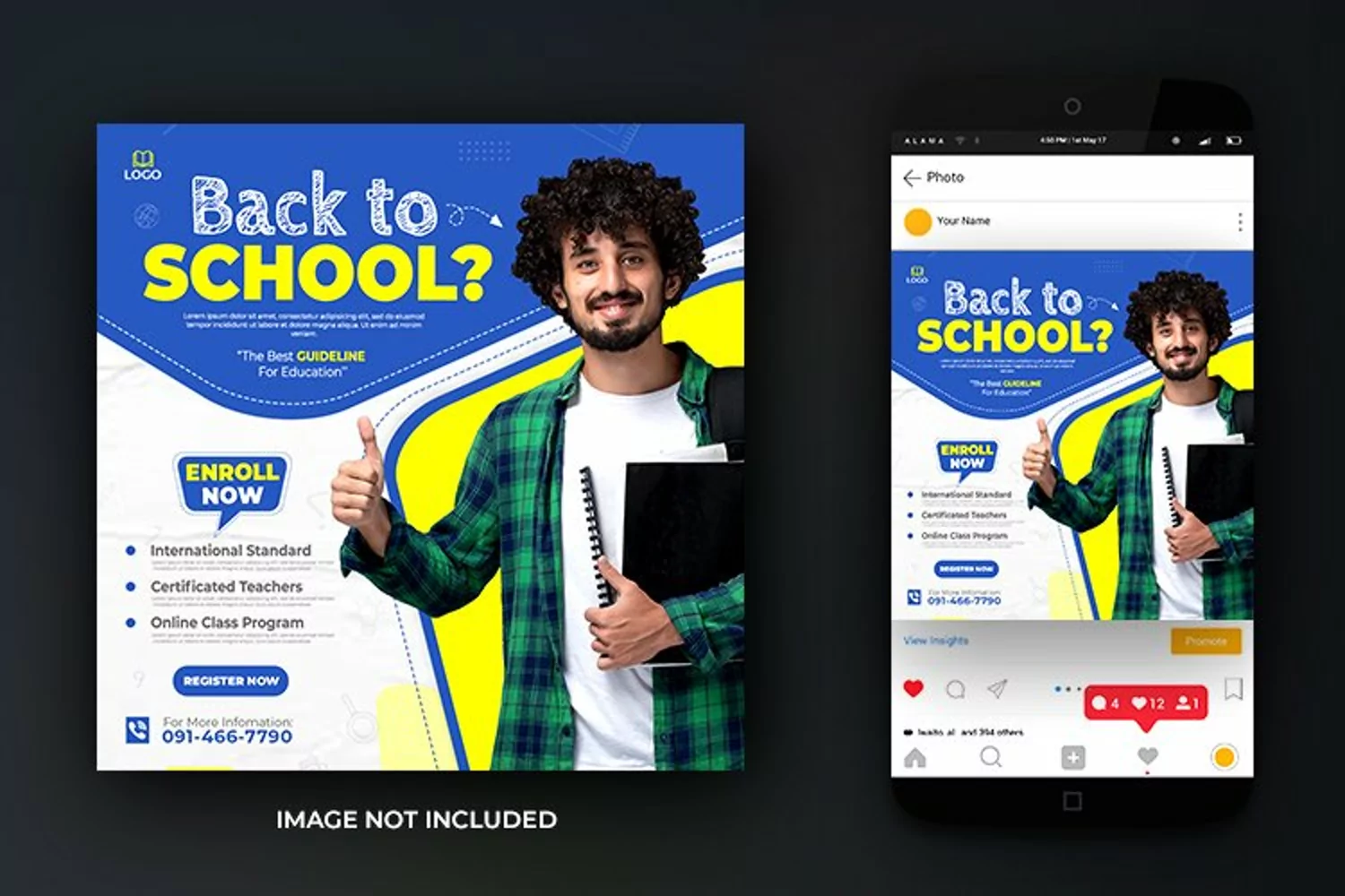 Back to School Social Media Instagram Post Design Template product image 1