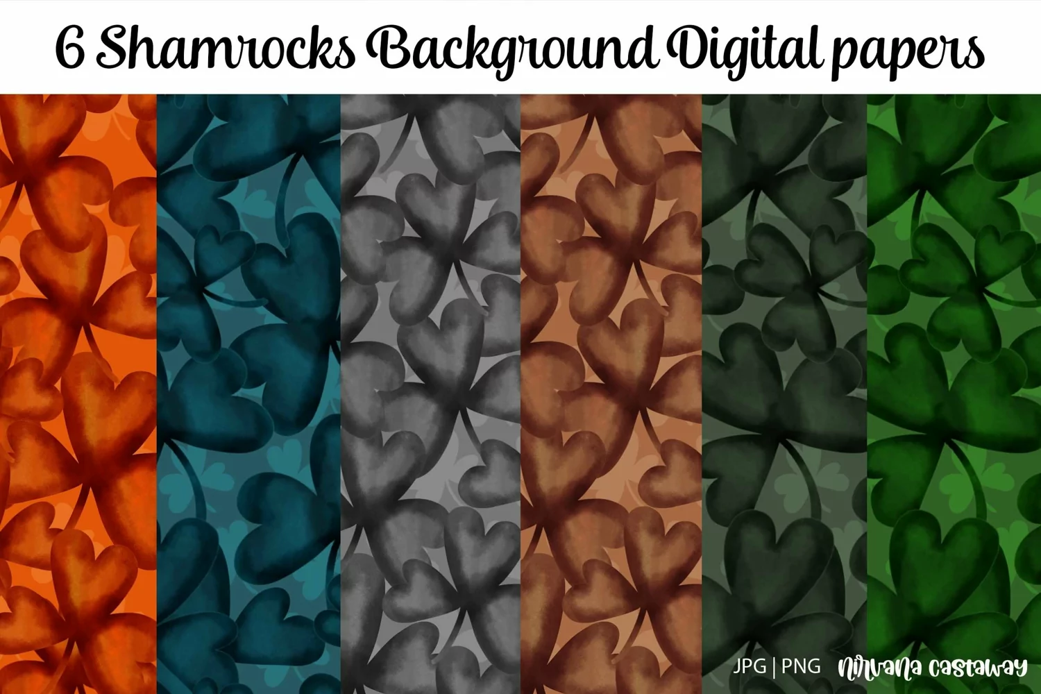 St Patricks Day Shamrock Background Paper Sublimation Orange product image 1