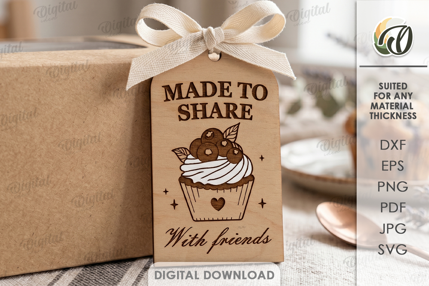 Bakery Tag Lasercut. Store Gift Tag SVG. Made to share product image 1