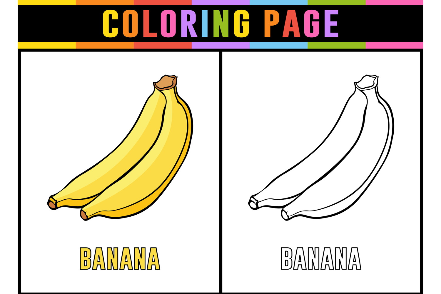Banana Coloring Page | Coloring Pages for Kids product image 1