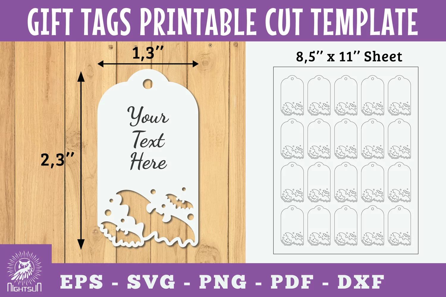 Bat Gift Tags Printable Cut product image 1