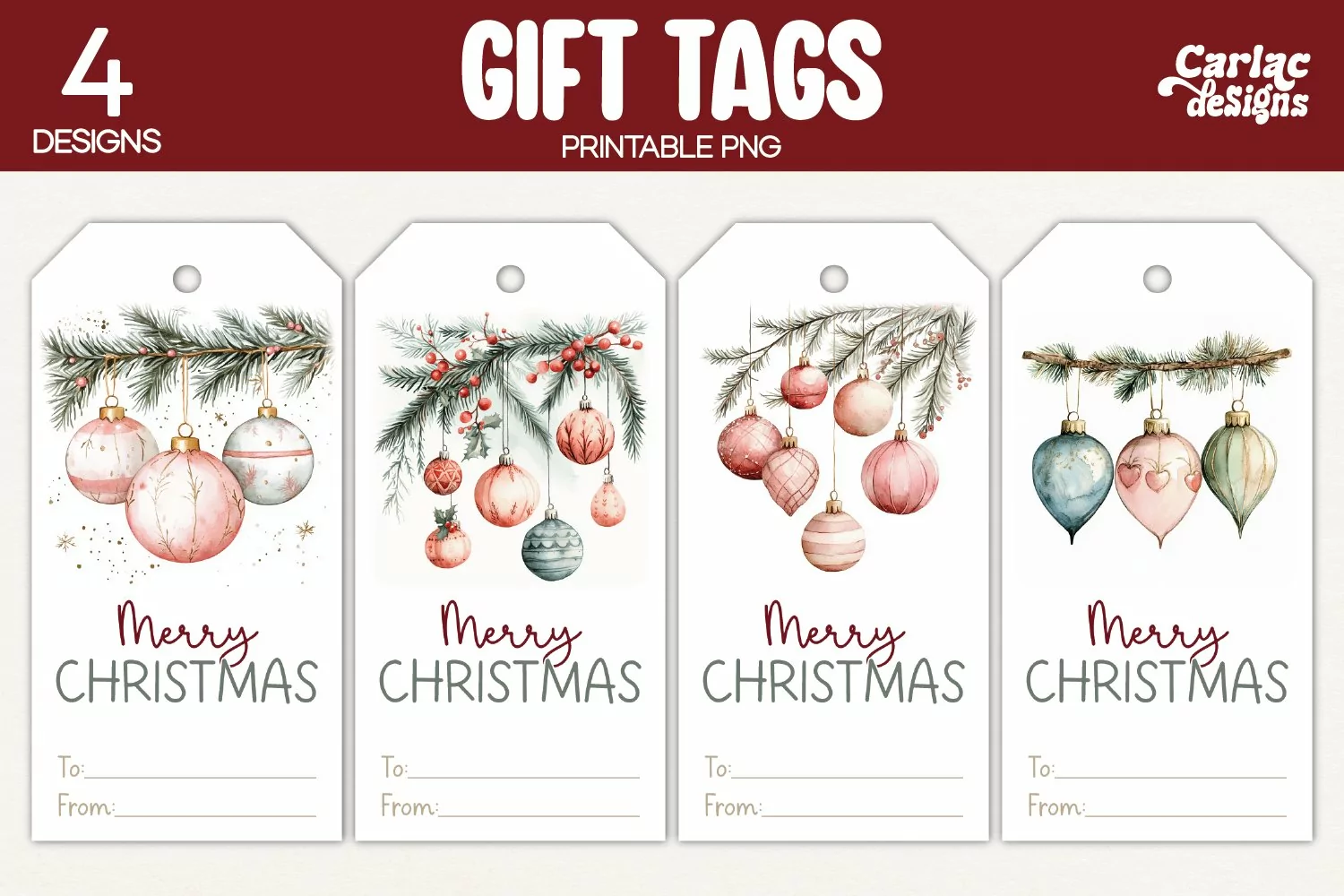 baubles gift tags