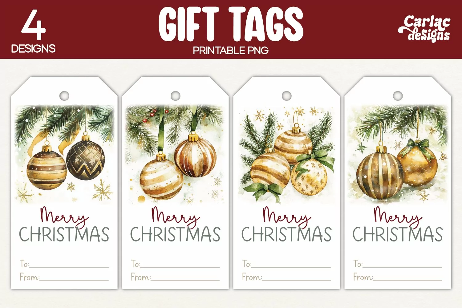 baubles gift tags