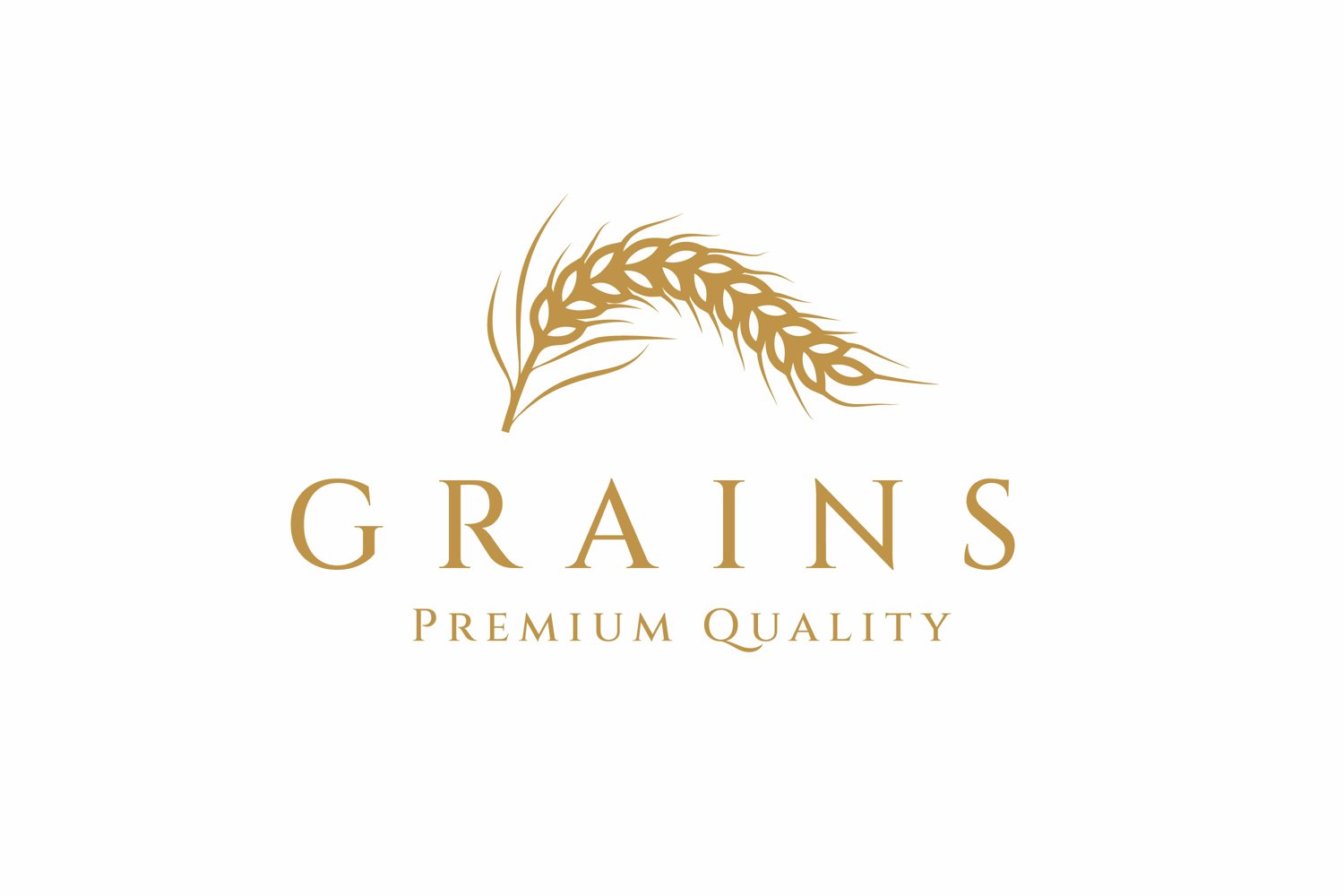 Luxury Golden Grain Wheat / Rice Logo Design (1186373) Logos Design Bundles