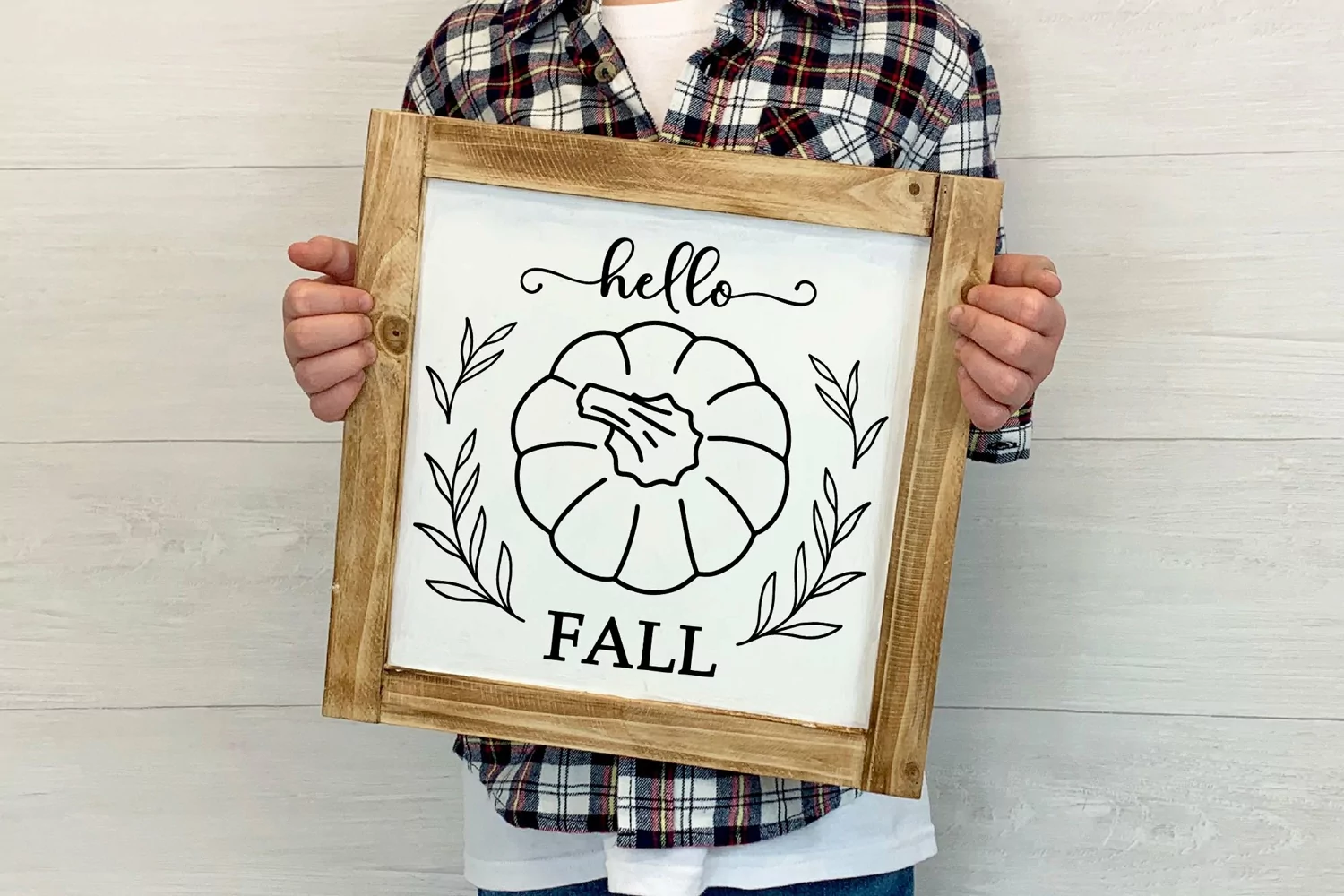 Hello fall svg| Fall pumpkin svg| Farmhouse fall sign svg product image 1