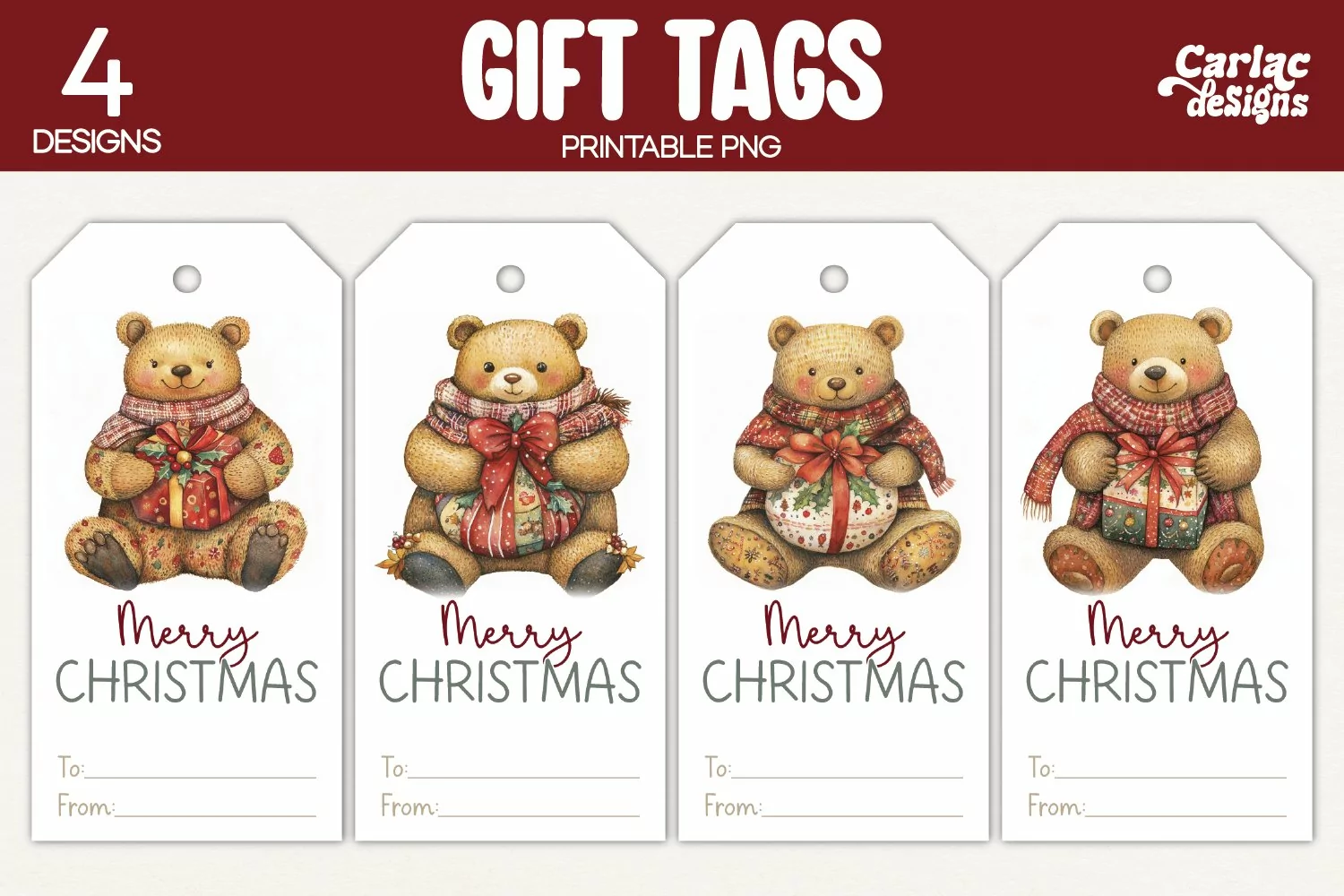 bear gift tags