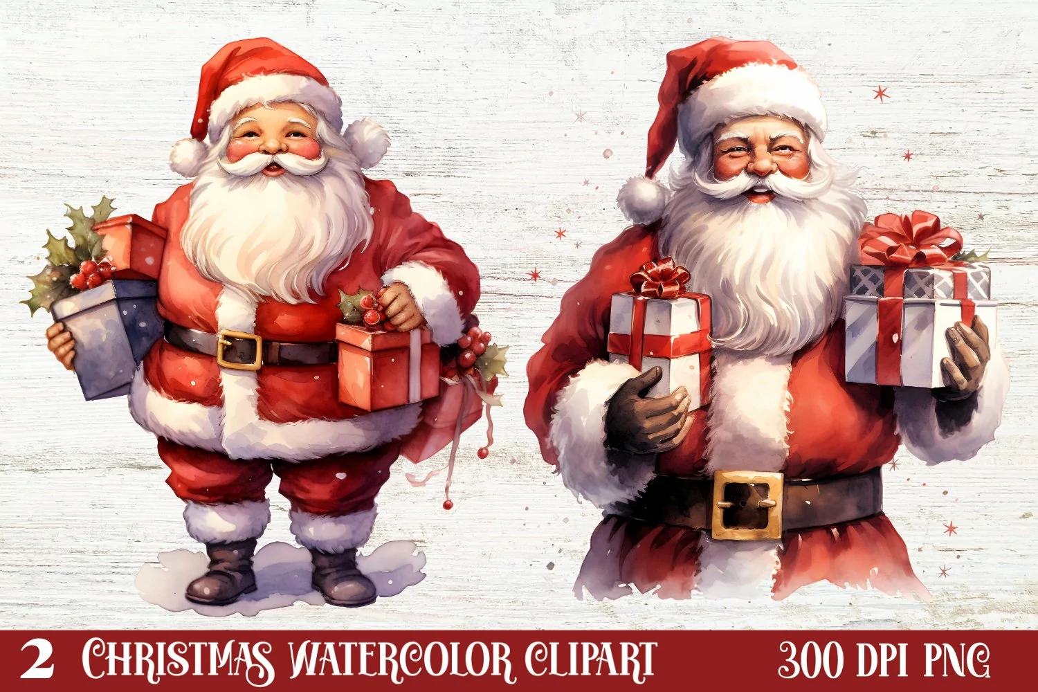 Beautiful Christmas Watercolor Clipart, Beautiful Christmas product image 1