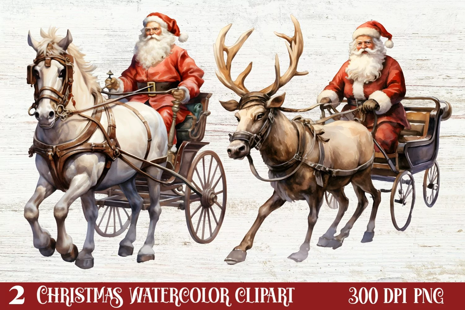 Beautiful Christmas Watercolor Clipart, Beautiful Christmas product image 1