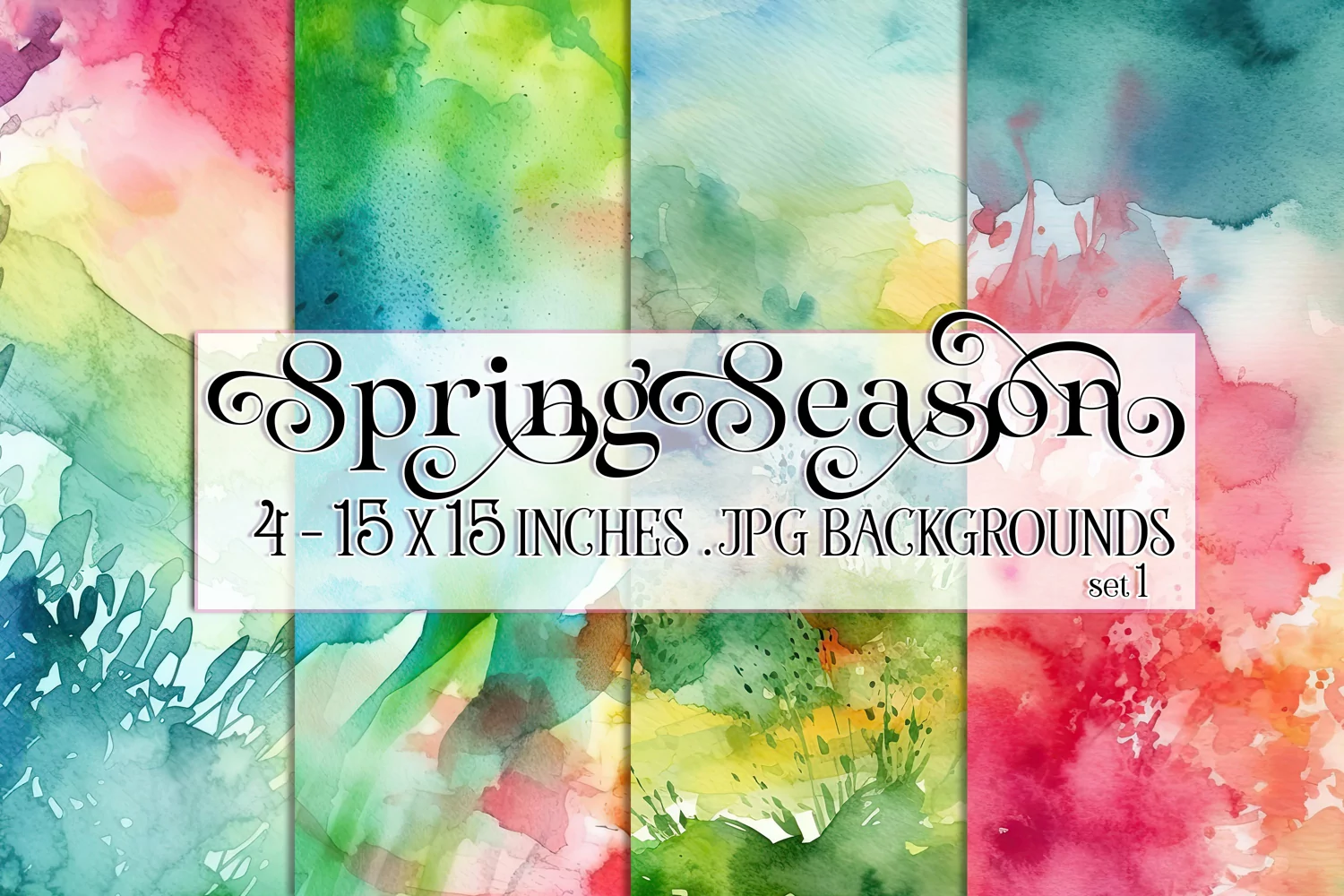 Spring Watercolor Papers, Spring 15x15 Watercolor Papers. s1 product image 1