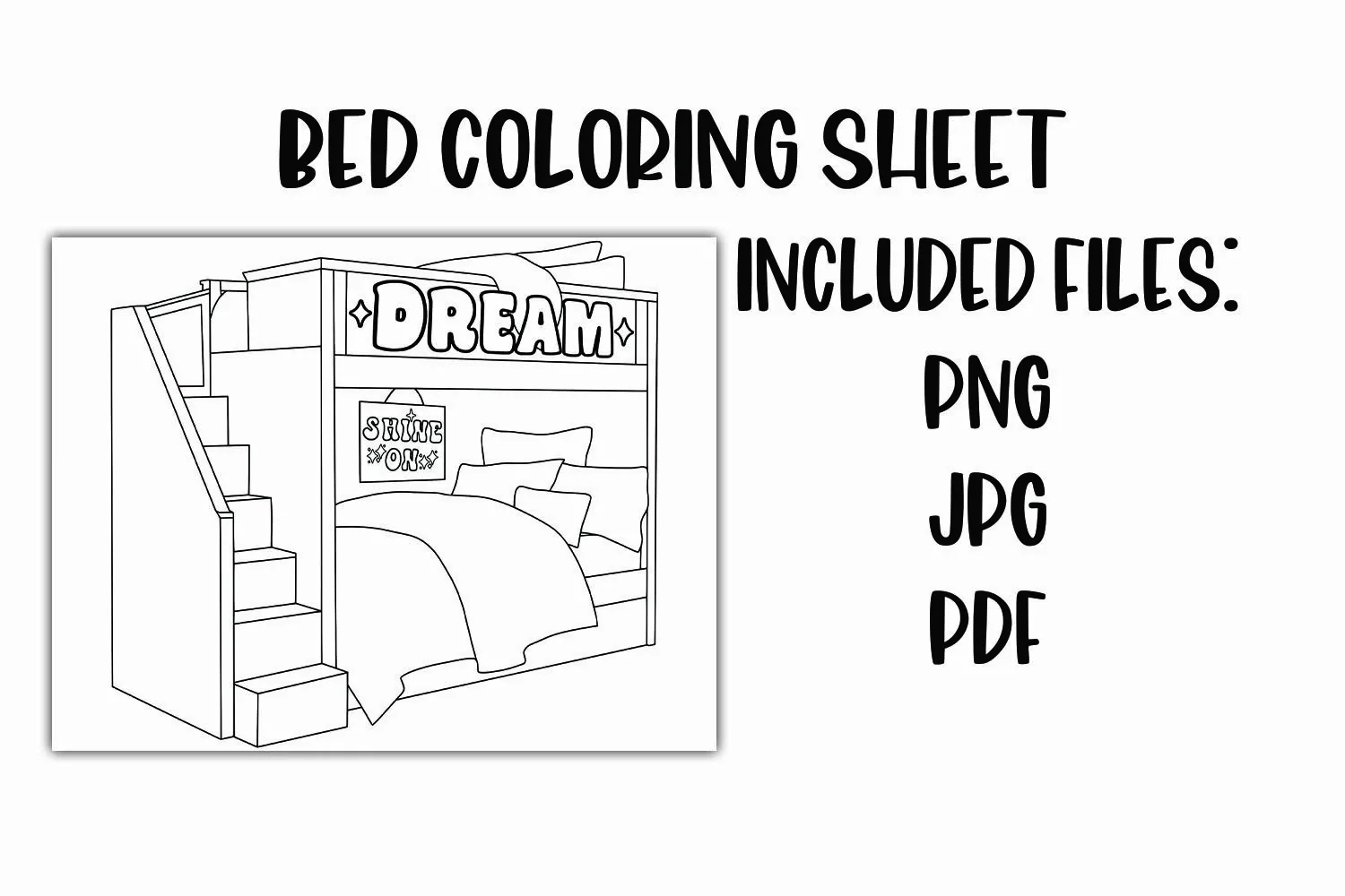 Bed Coloring Sheet for Kids product image 1