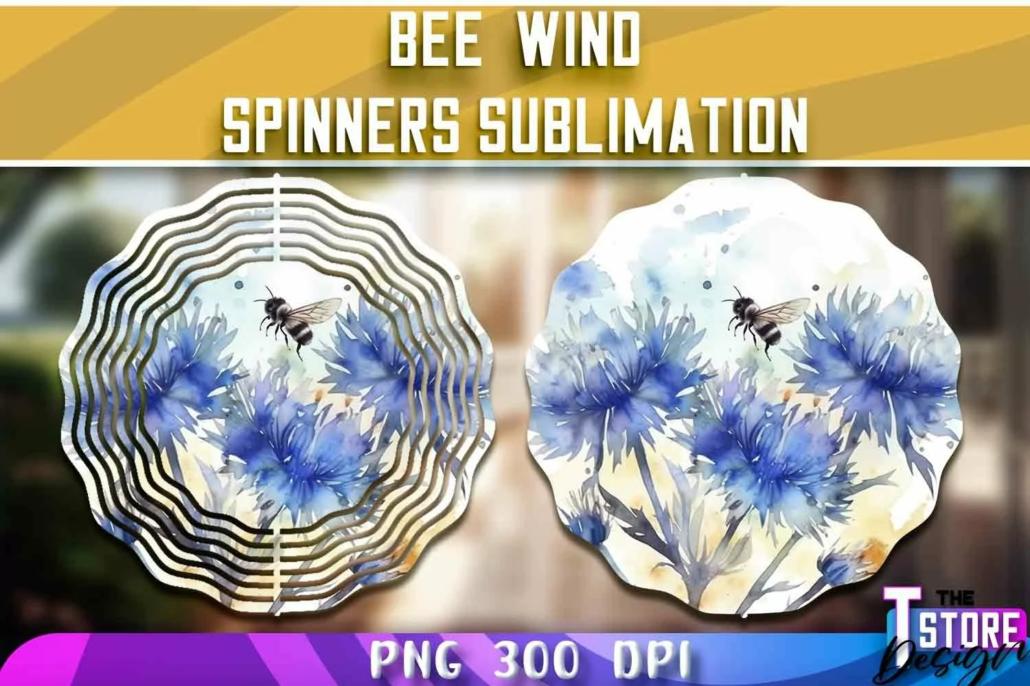 Bee Wind Spinners Sublimation | PNG Design |300 DPI| Bee PNG product image 1