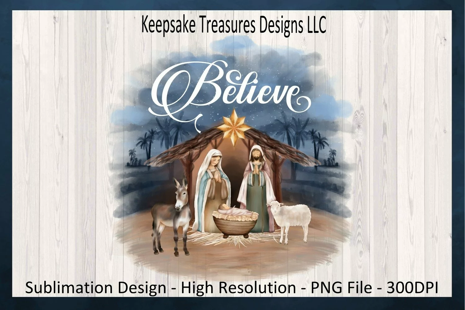 Christmas Nativity Scene, Sublimation PNG Printable Design product image 1