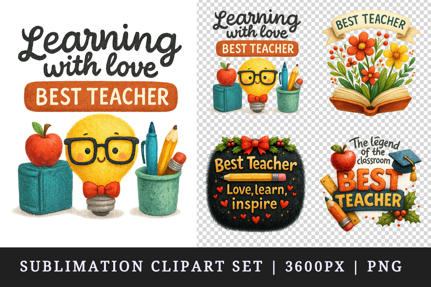 Best Teacher clipart printable sublimation design png product image 1