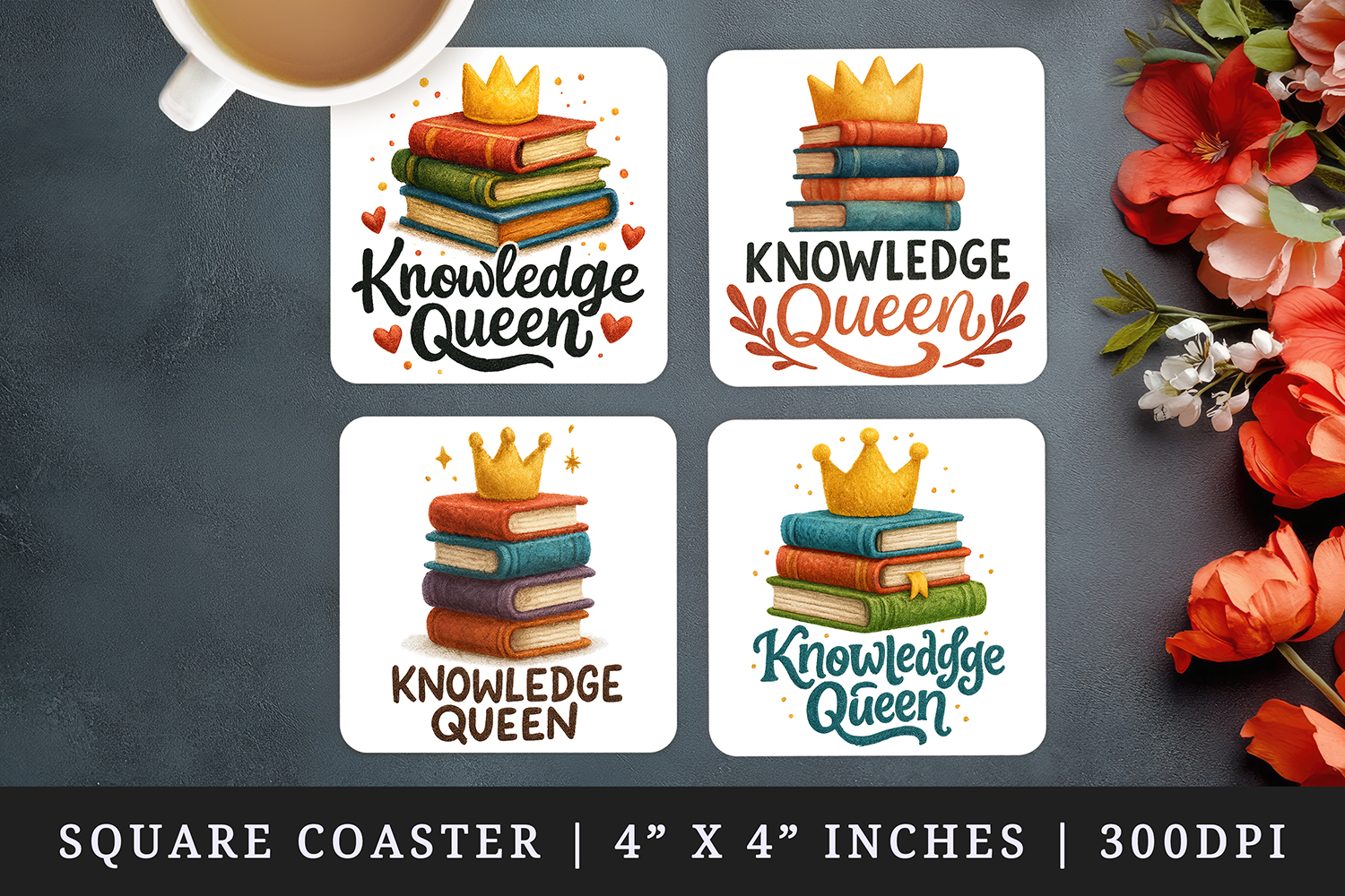 Best Teacher square coaster sublimation, coasters design product image 1