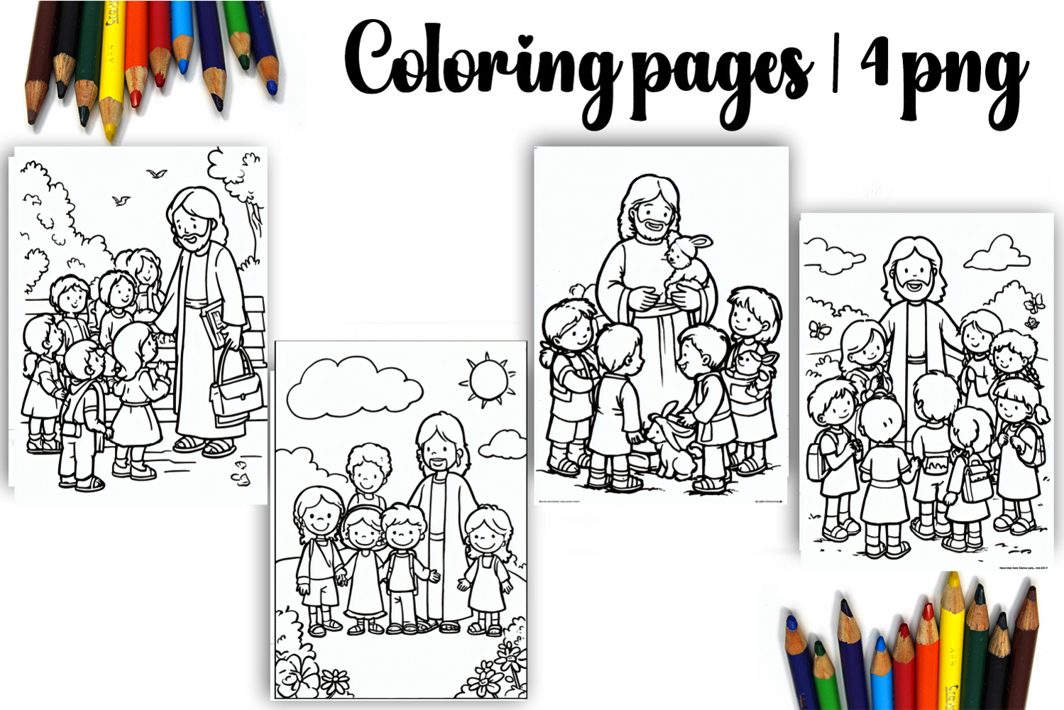 Bible Coloring Pages for Kids Easter Nativity Coloring Book product image 1